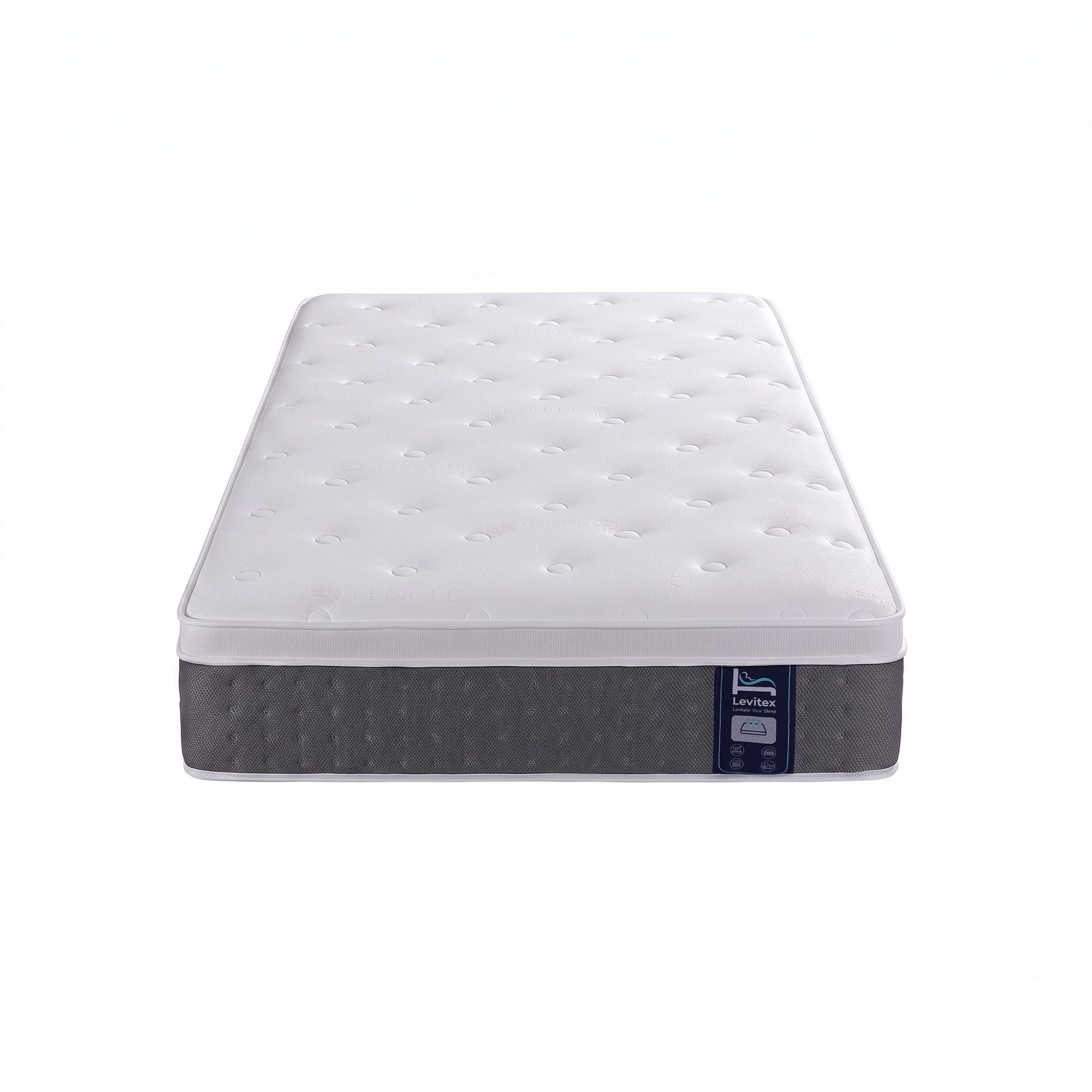 King Single Mattress with Lumbar Support, 5-Zone Pocket Springs & Cooling Gel Memory Foam - White