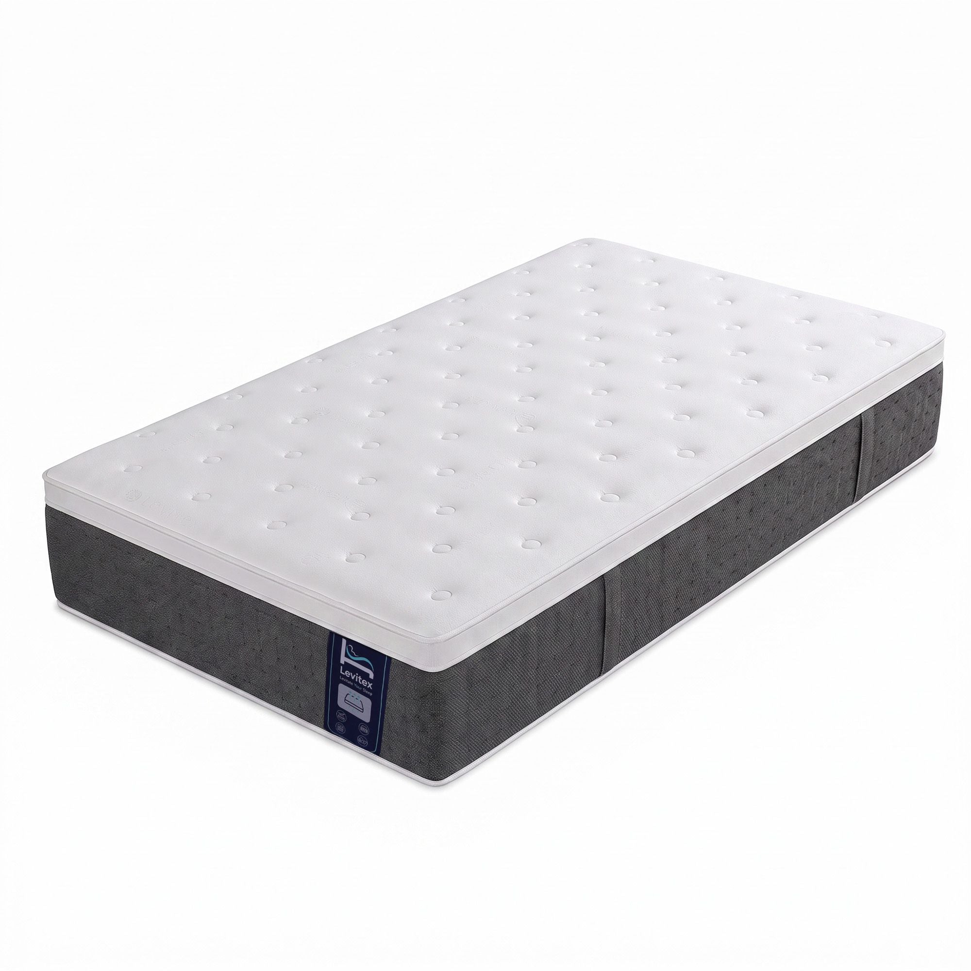 King Single Mattress with Lumbar Support, 5-Zone Pocket Springs & Cooling Gel Memory Foam - White