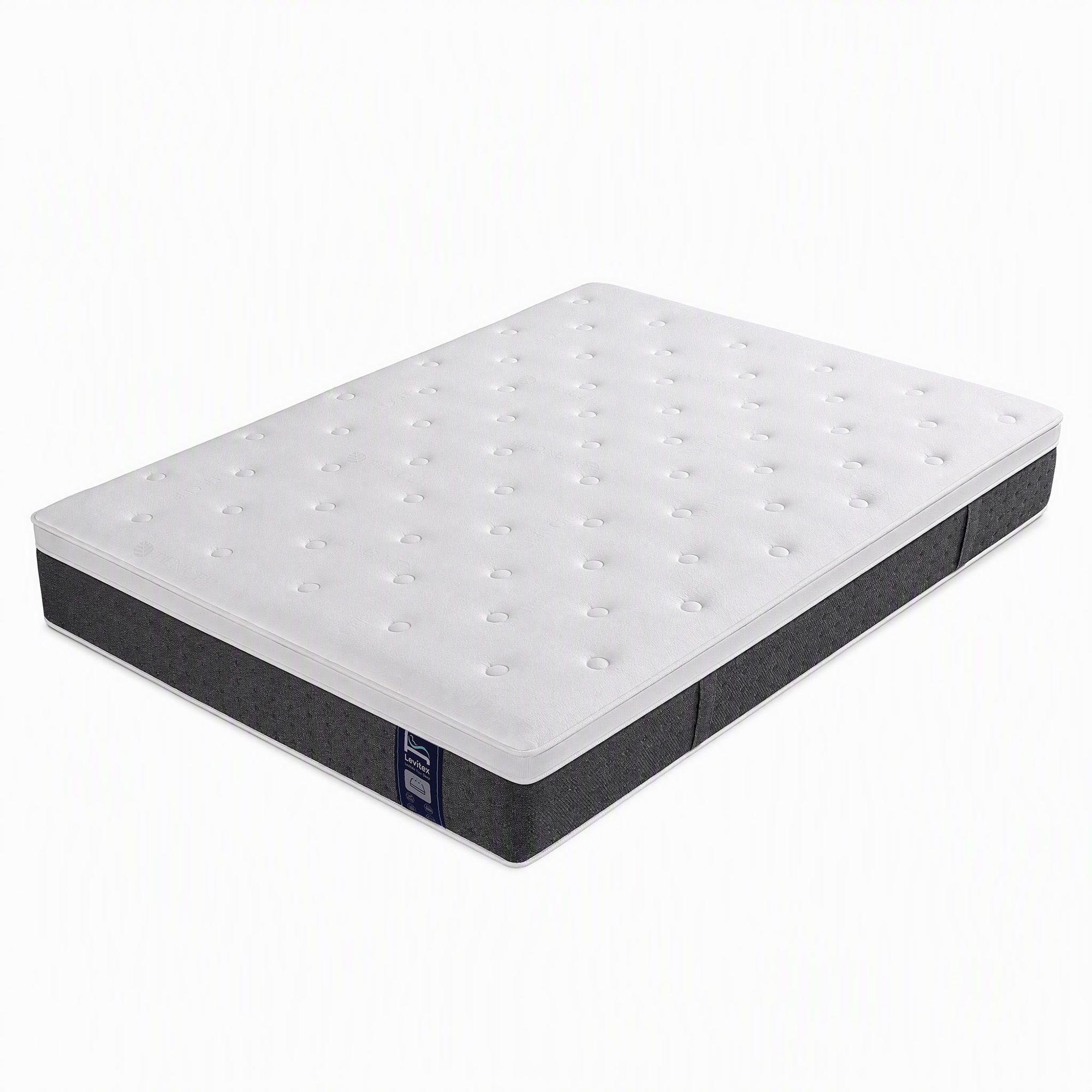 Queen 5-Zone Pocket Spring Mattress with Lumbar Support, Cooling Gel Memory & Egg-Crate Foam, Dual-Row Hardened Edges - White