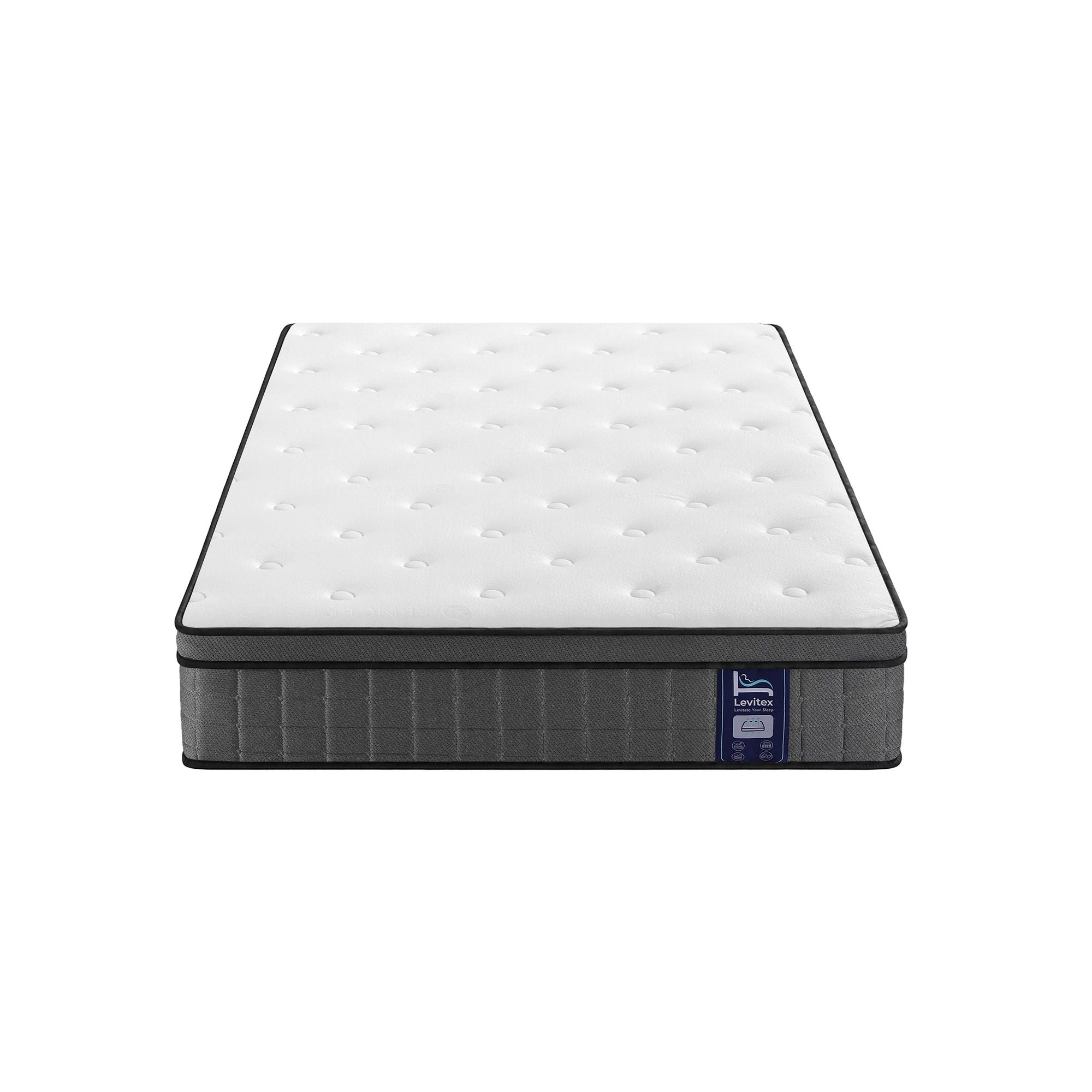 Single 5-Zone Pocket Spring Mattress with 2-Row Edge Support and Breathable Corrugated Sponge 30cm - White