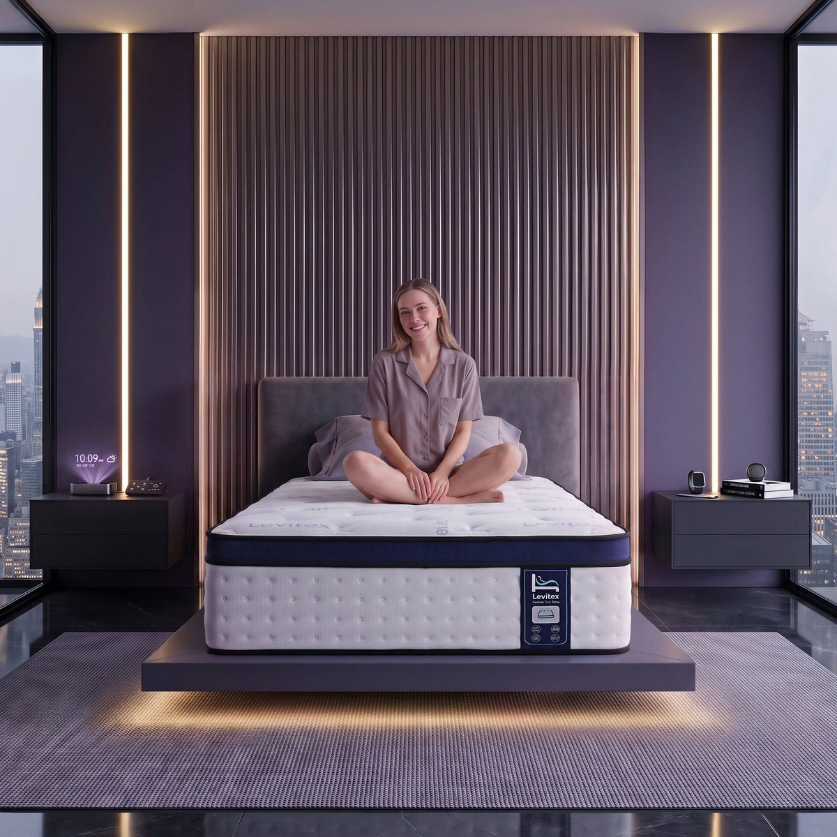 35CM King Single Gel Memory Foam Mattress with 7-Zone Pocket Springs and Triple Cooling System - White