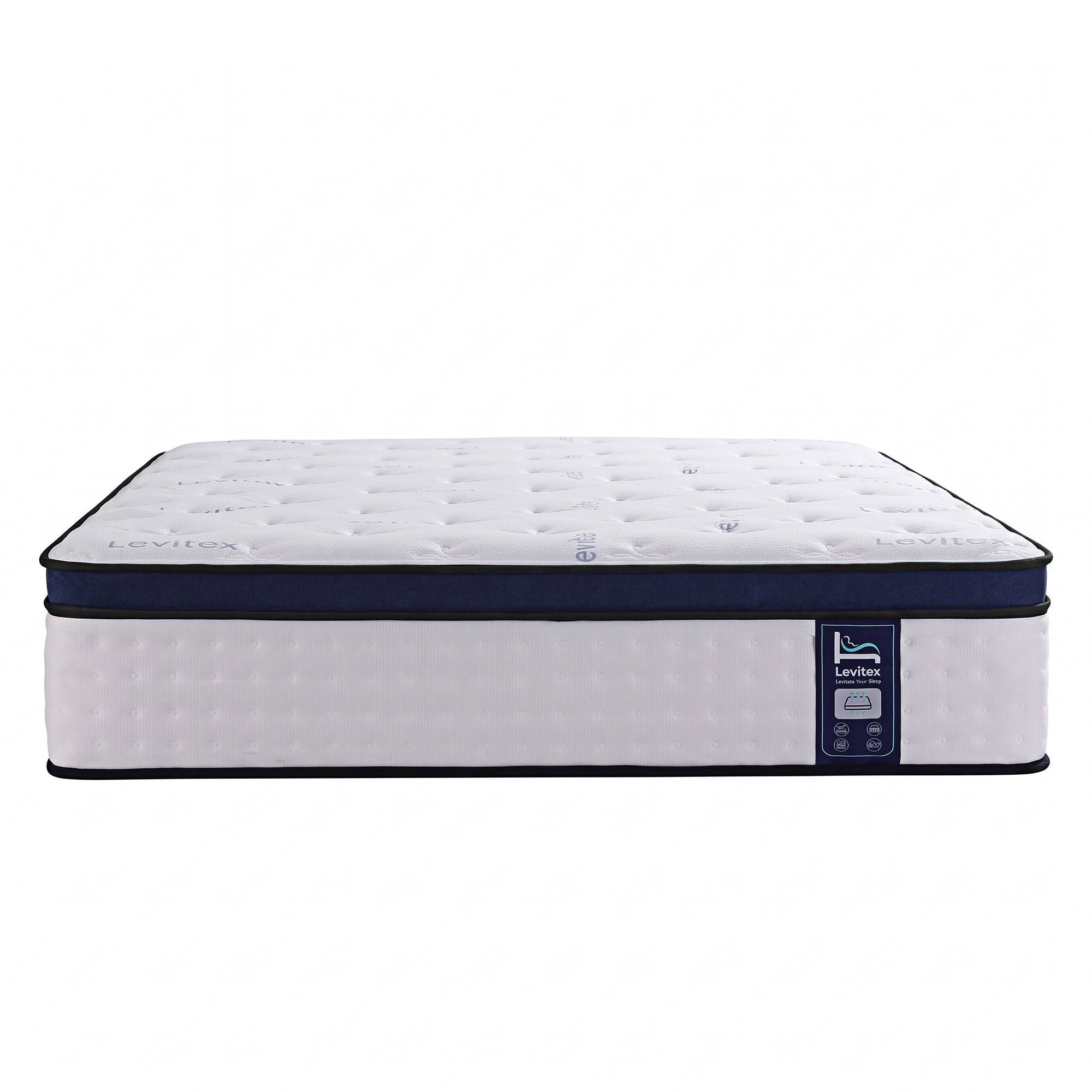 35cm Queen Gel Memory Foam Mattress with 7-Zone Pocket Springs and Triple Cooling System - White