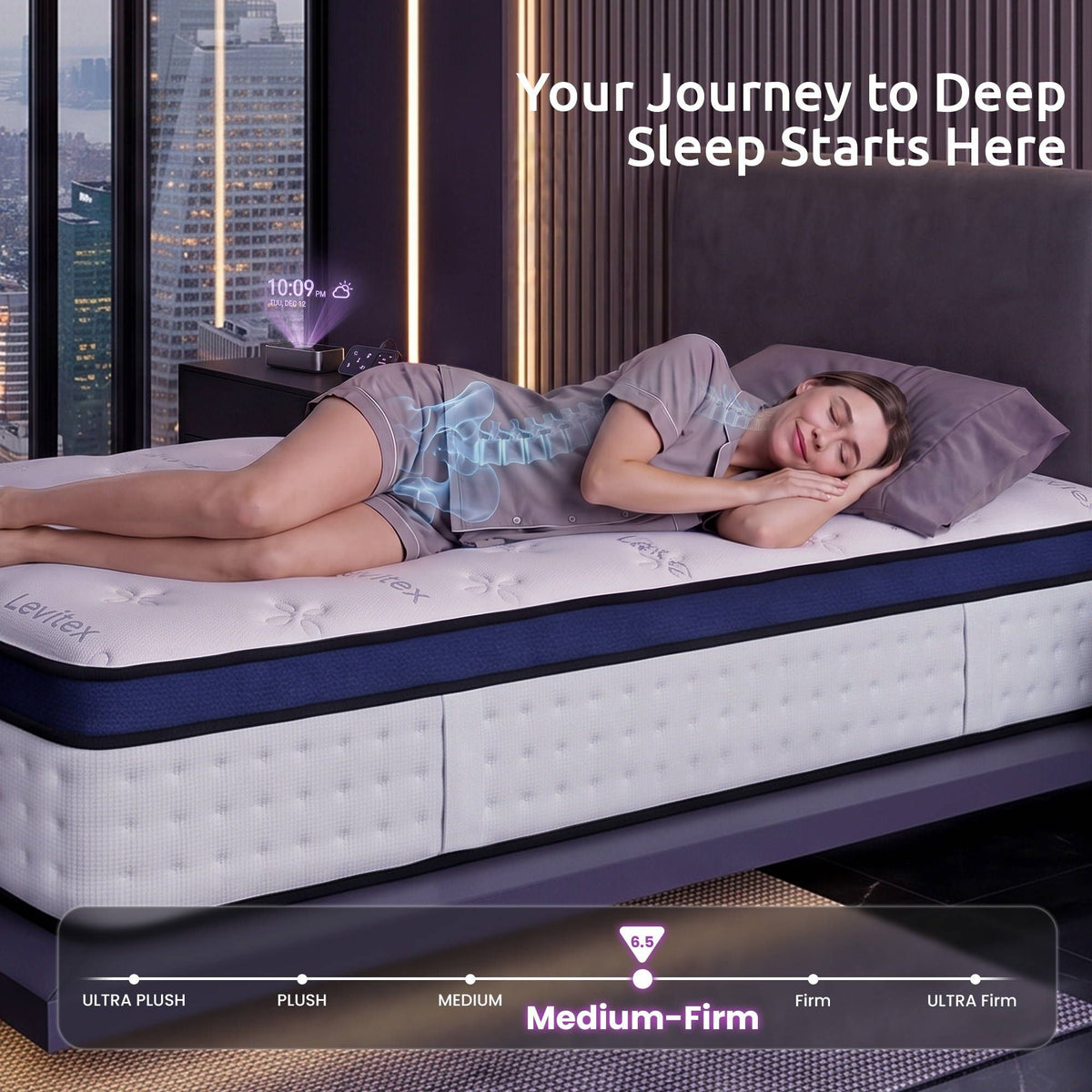 35cm Single Mattress Gel Memory Foam 7-Zone Ergonomic Pocket Spring Triple Cooling System - White