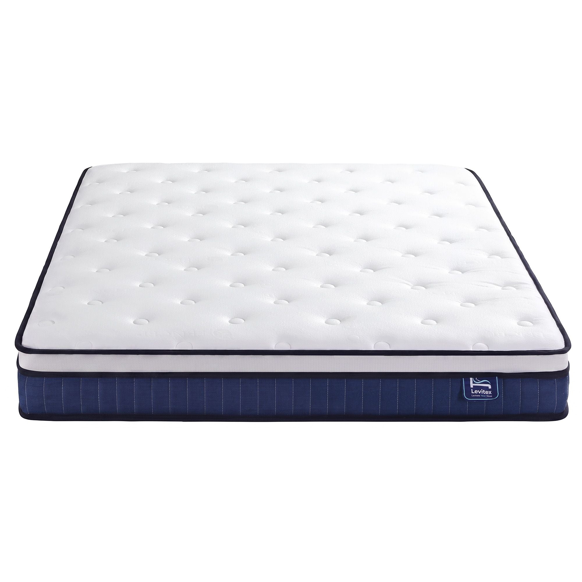Queen 23cm Pocket Spring Mattress with Cooling Gel Foam, Medium-Firm Full-Body Support - White