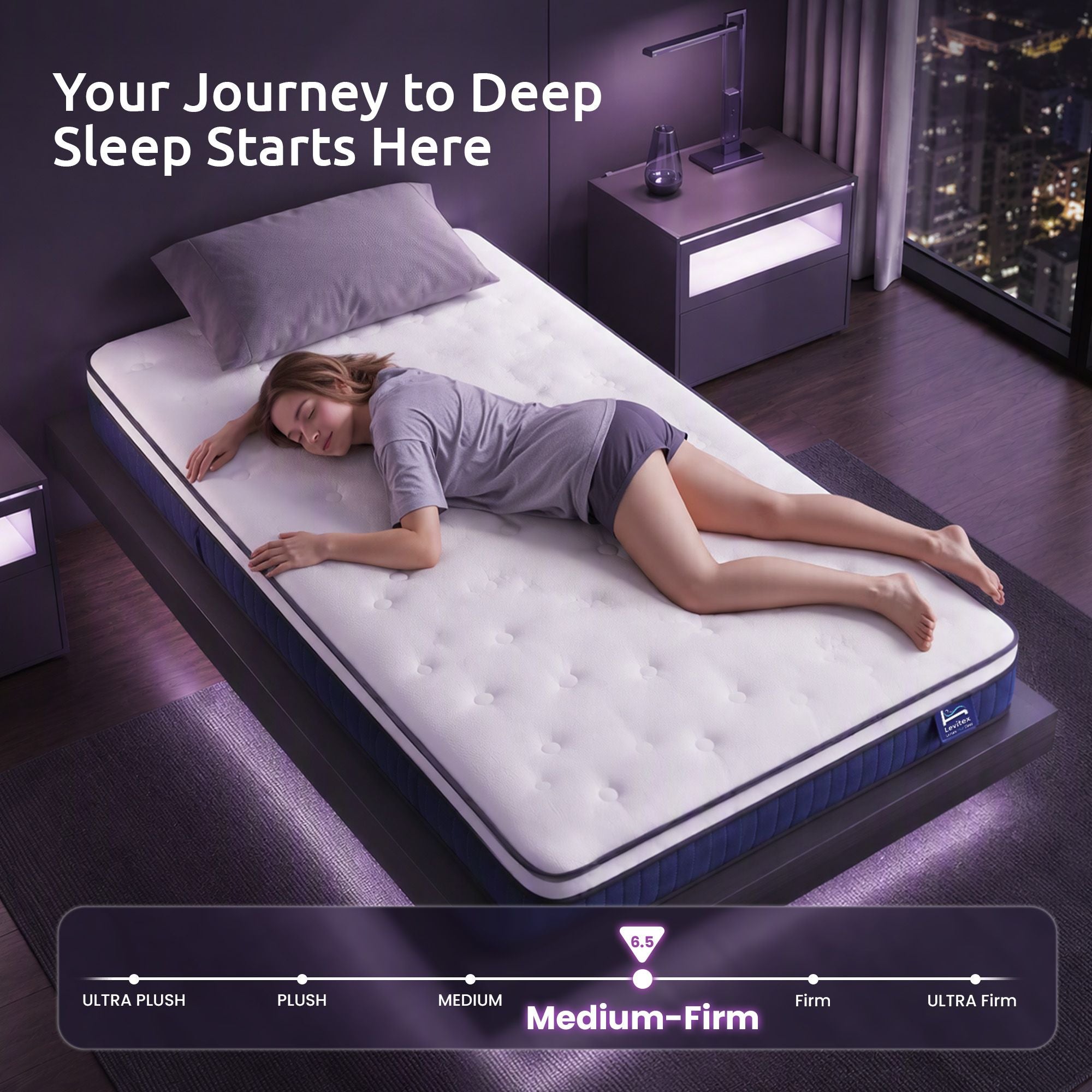 Single 23cm Pocket Spring Mattress with Cooling Gel Foam, Medium-Firm Support - White