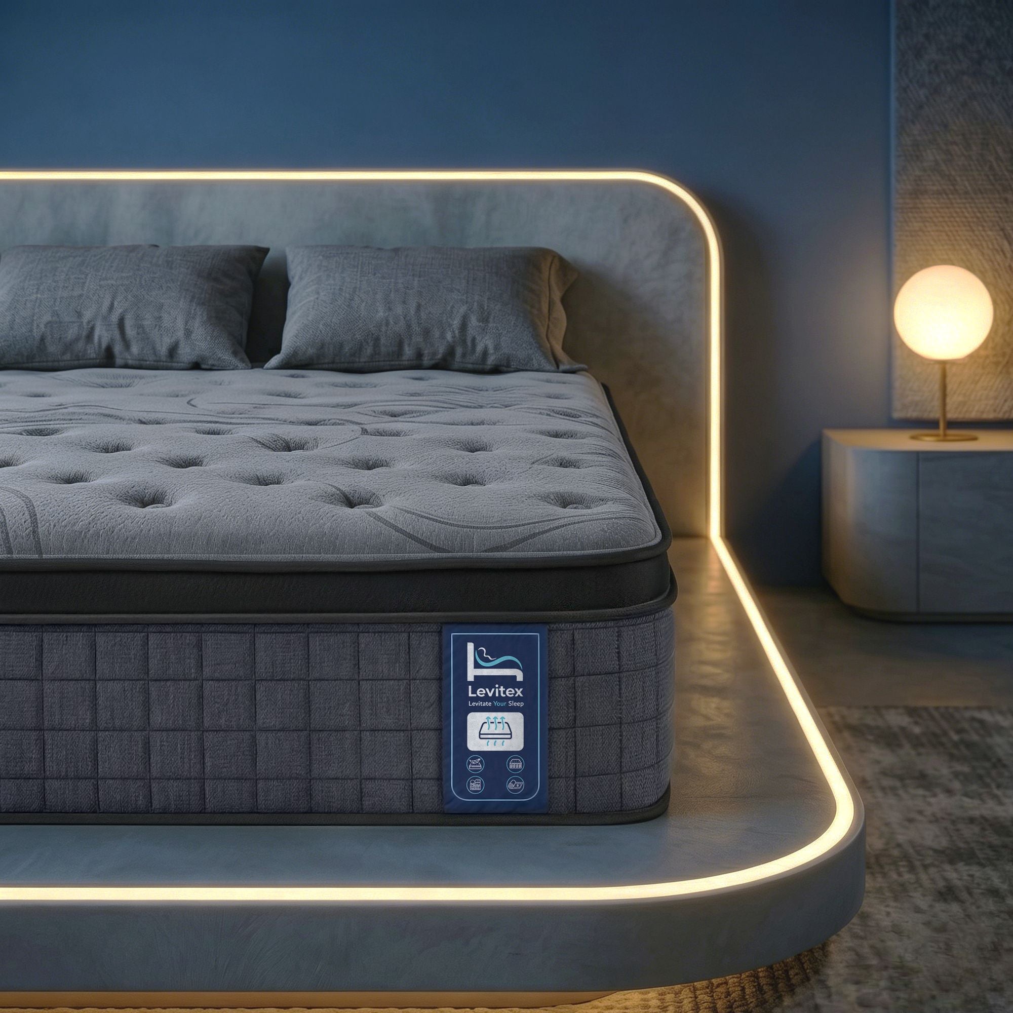 33 cm Mattress 8.0 Extra Firm 7-Zone Pocket Spring Mattress with Dual-Row Edge Support & Breathable Knit Cover Double