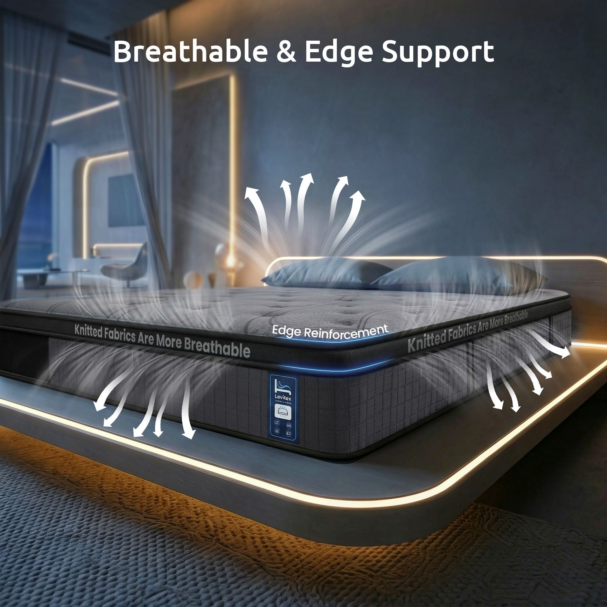 33 cm Mattress 8.0 Extra Firm 7-Zone Pocket Spring Mattress with Dual-Row Edge Support & Breathable Knit Cover King