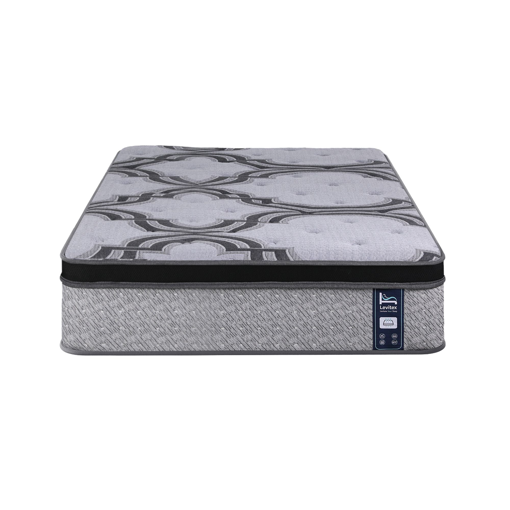 5-Zone 7.5 Firm Hybrid Pocket Spring Mattress with Latex & Memory Foam 34cm King Single - Grey