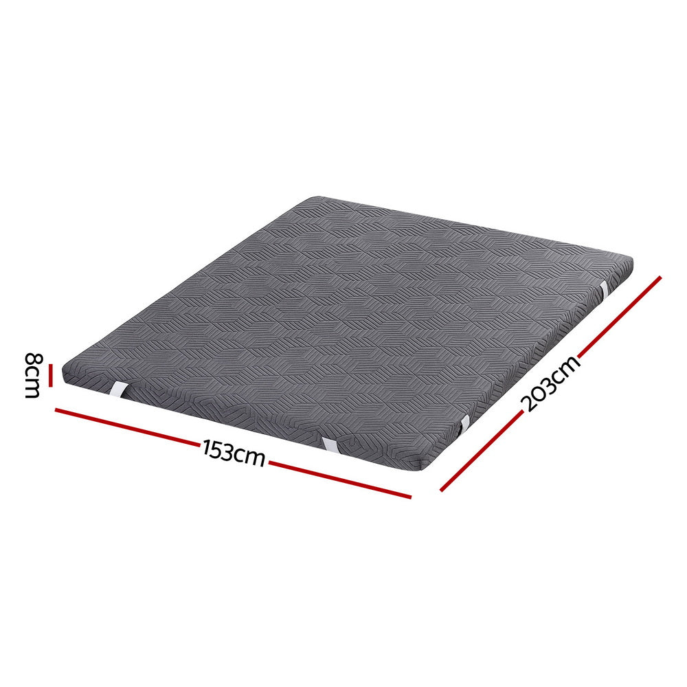 8cm Memory Foam Mattress Topper Gel Dual Layer Foam Bamboo Queen
