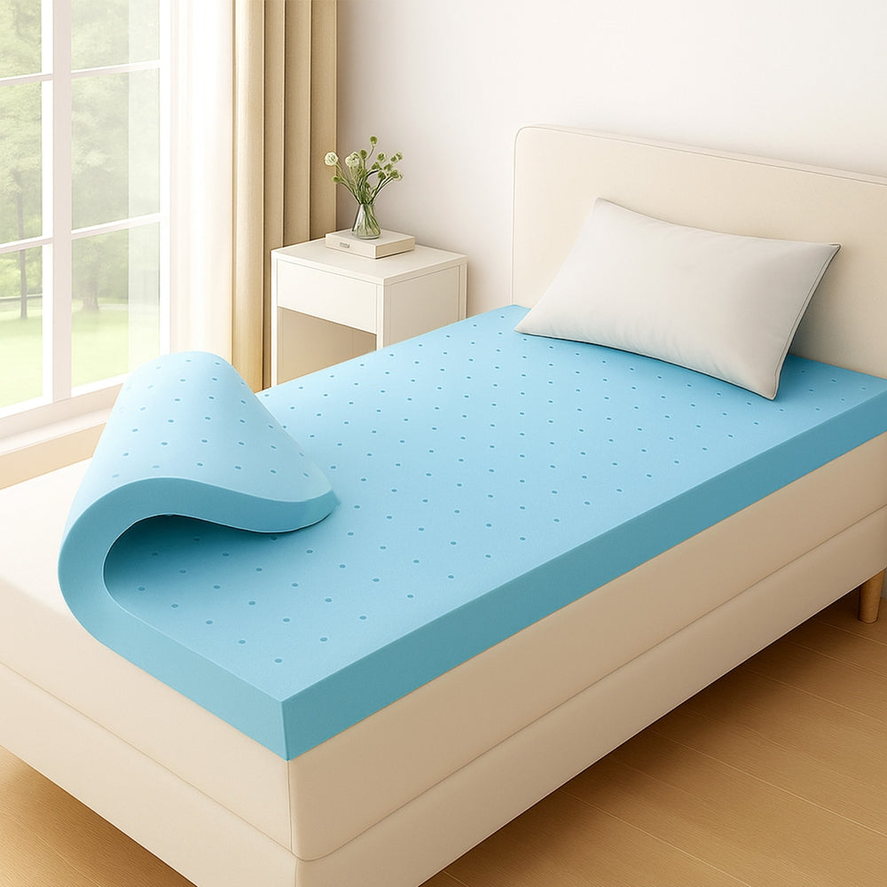 12cm Memory Foam Mattress Topper Ventilated Cool Gel Bamboo Cover King Single