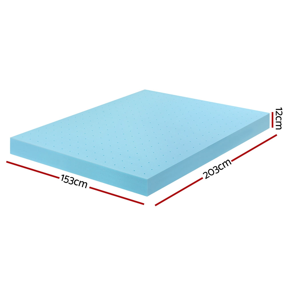 12cm Memory Foam Mattress Topper Ventilated Cool Gel Bamboo Cover Queen