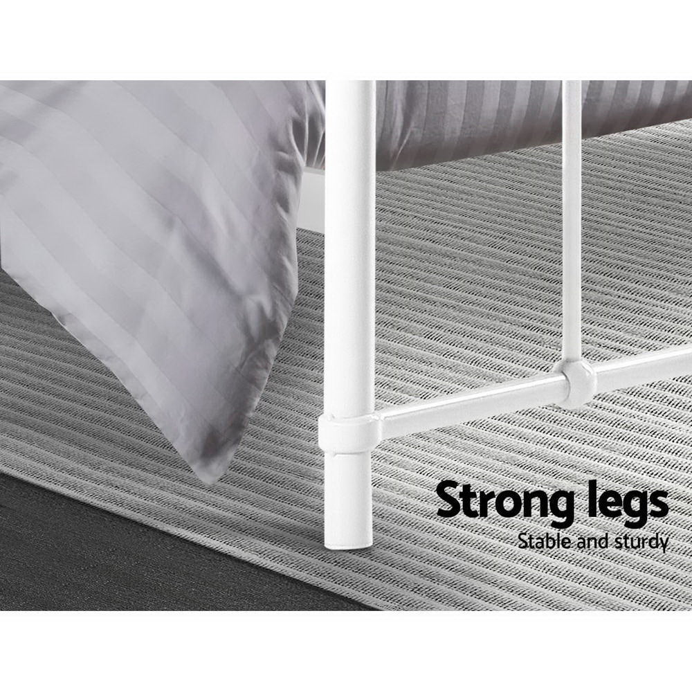 Leo Metal Double Bed Frame White