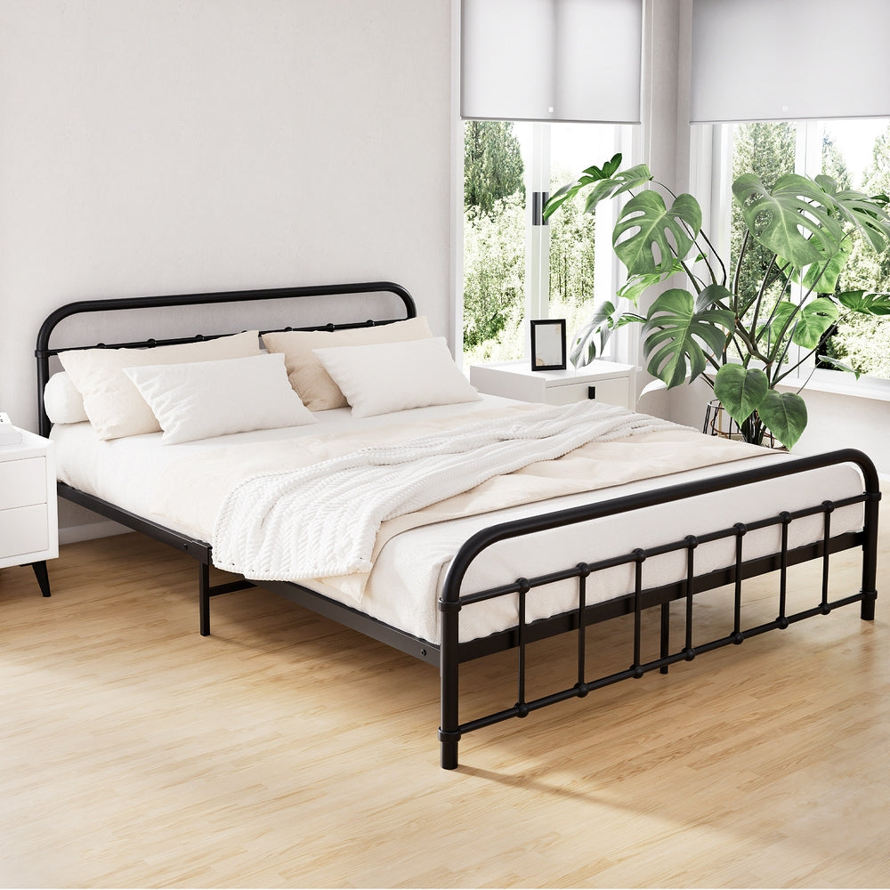 Leo Metal Queen Bed Frame Black