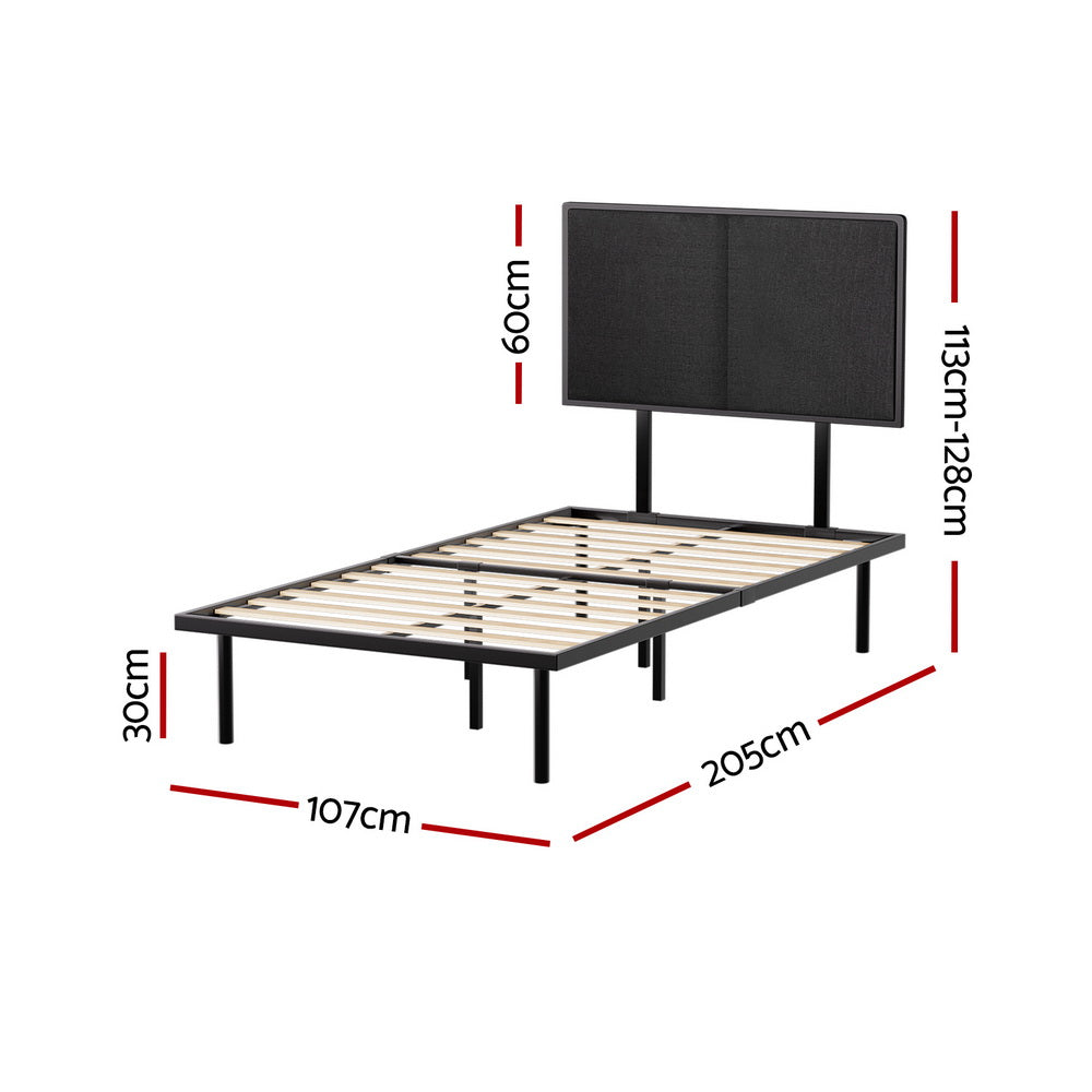 Kembla Metal King Single Bed Frame Black