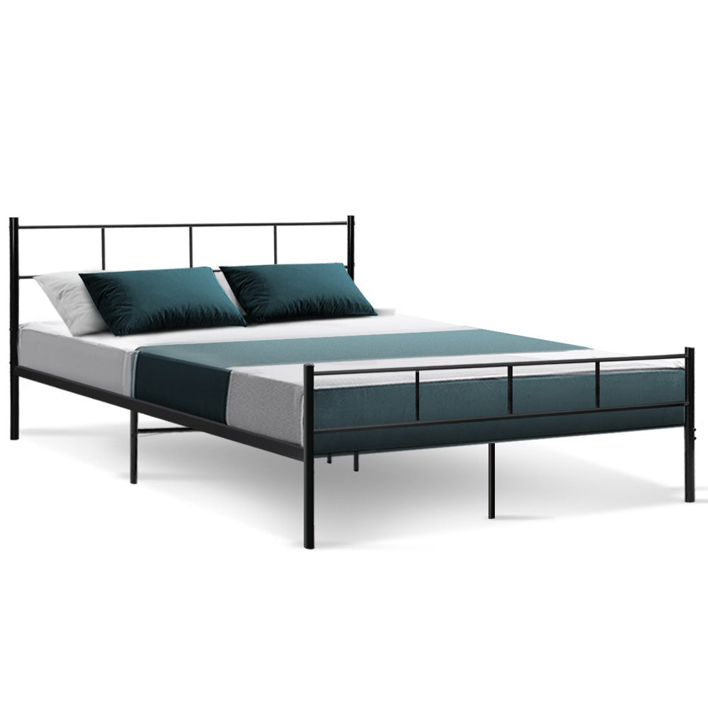 Wategos Metal Queen Bed Frame Black
