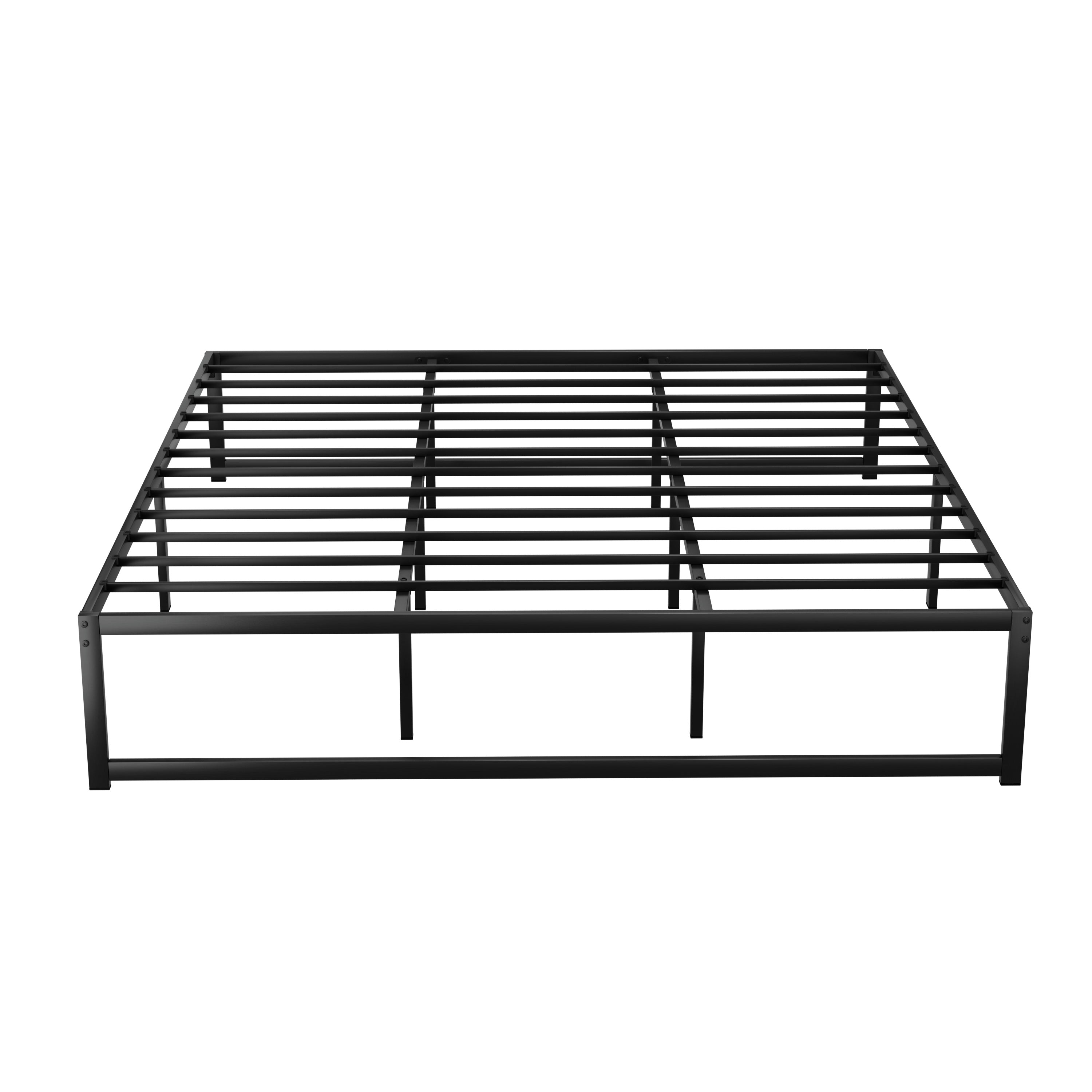 King Package | Tino Metal Bed Black & Serenity Euro Top Mattress (Medium Firm)
