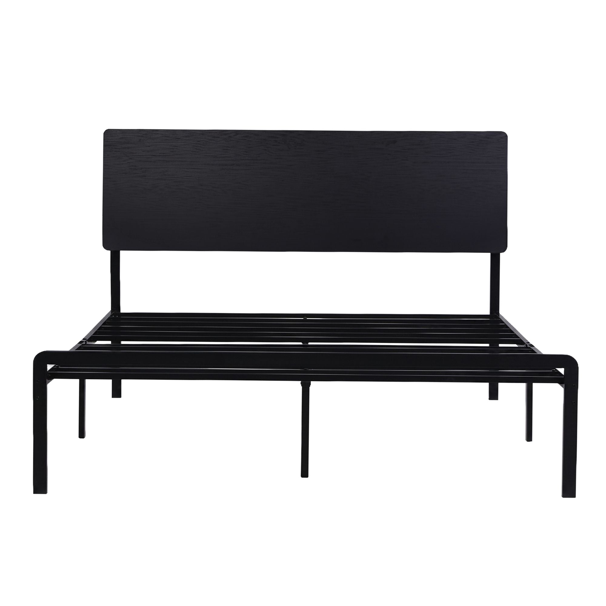 Bed Frame Queen Size LED Metal Bed Base with Charging Station LAN