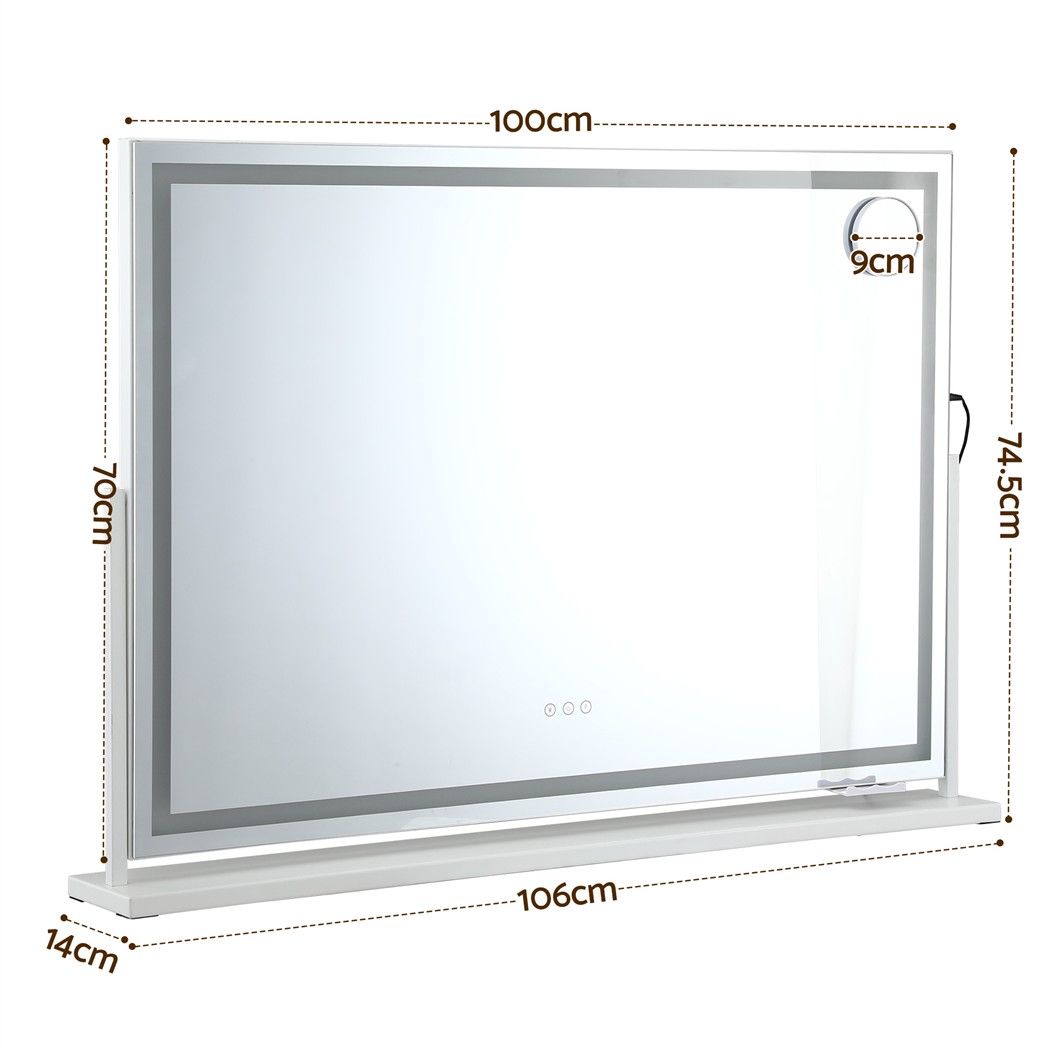 100x70cm Makeup Mirror 360 degree Rotatable Vanity Mirror 10x magnifing