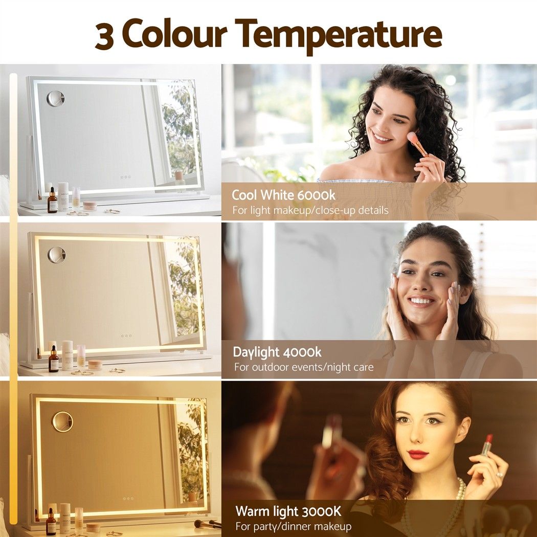 100x70cm Makeup Mirror 360 degree Rotatable Vanity Mirror 10x magnifing