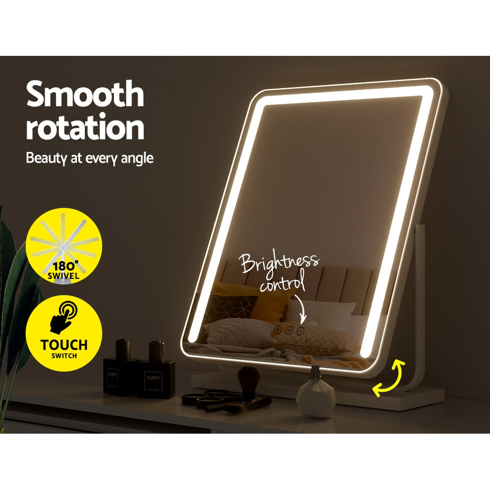 Makeup Mirror 40x50cm Hollywood Vanity with LED Light Strip Rotation