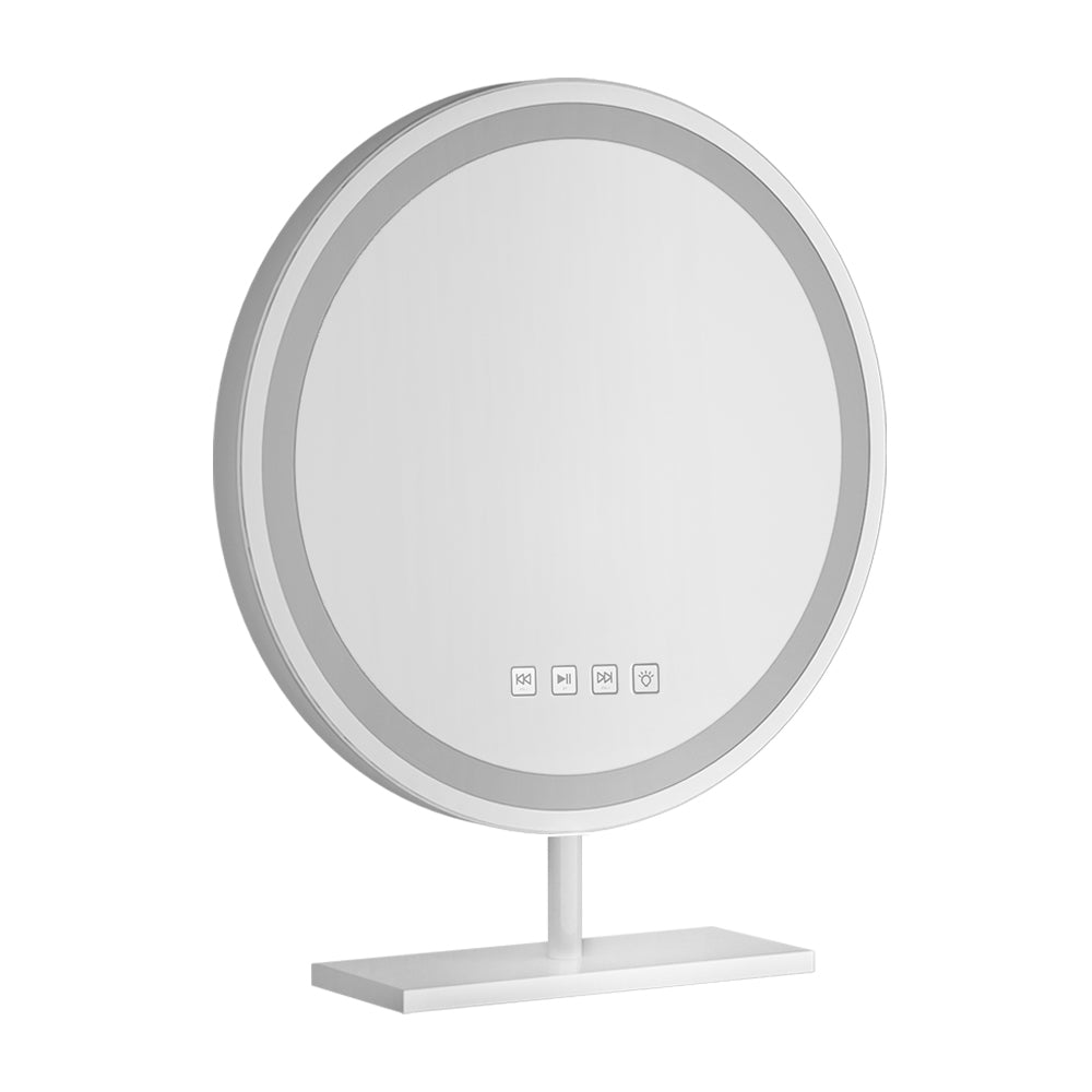 Makeup Mirror 40x40cm Hollywood Vanity with LED Light Tabletop Round