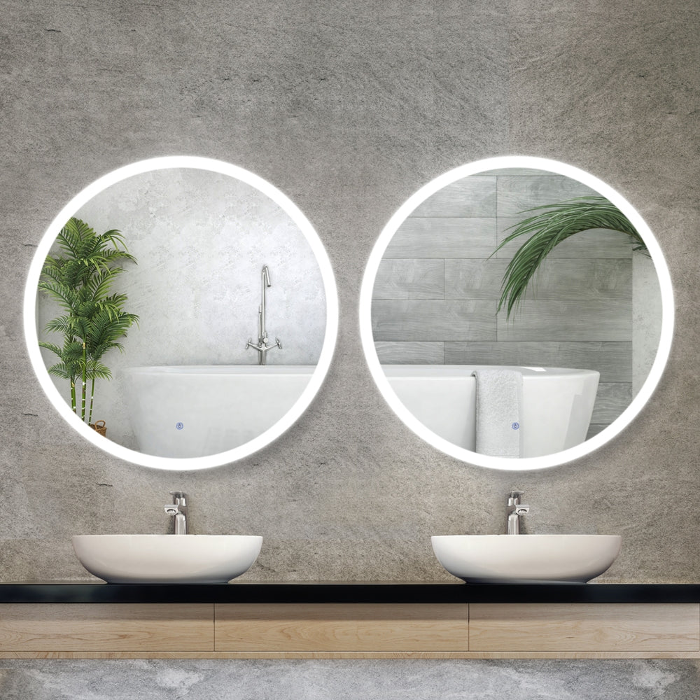 2 Wall Mirror 80cm with Led light Makeup Home Decor Bathroom Round Vanity