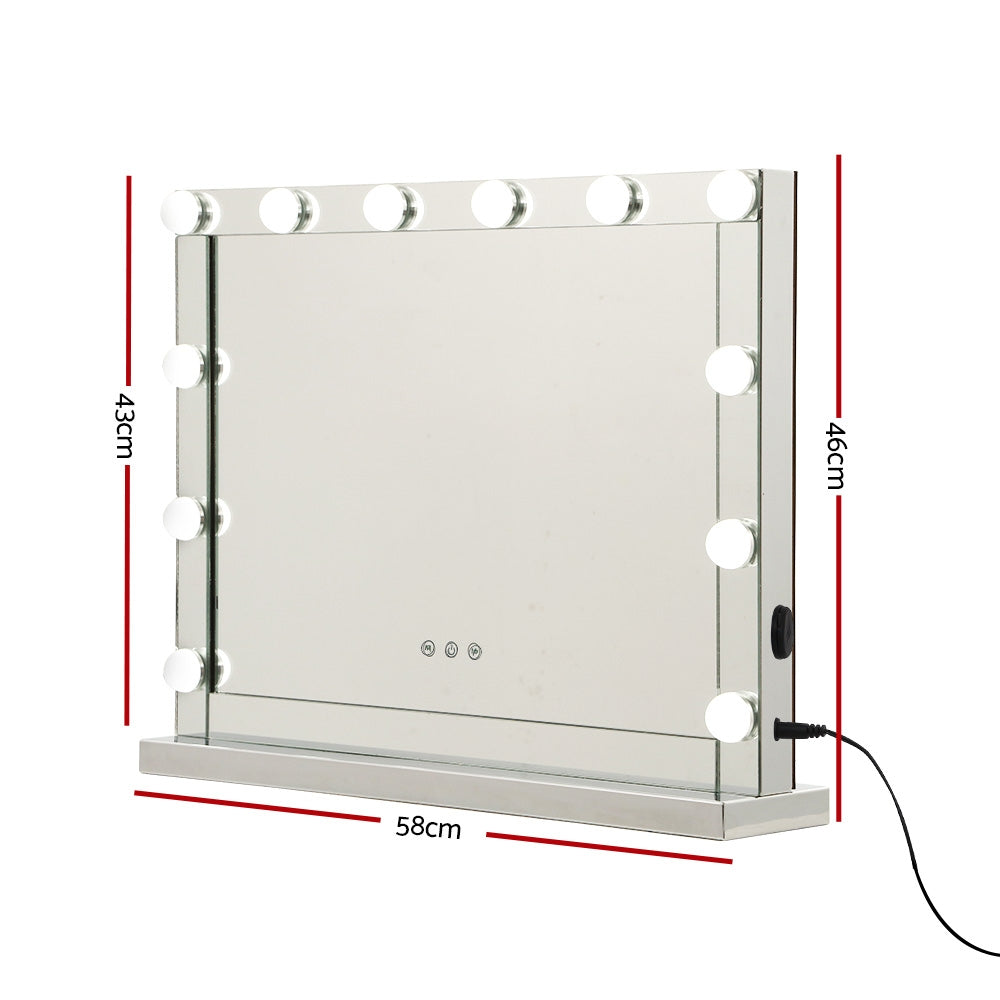 Makeup Mirror Hollywood with Light Frame Vanity Dimmable Wall 12 LED