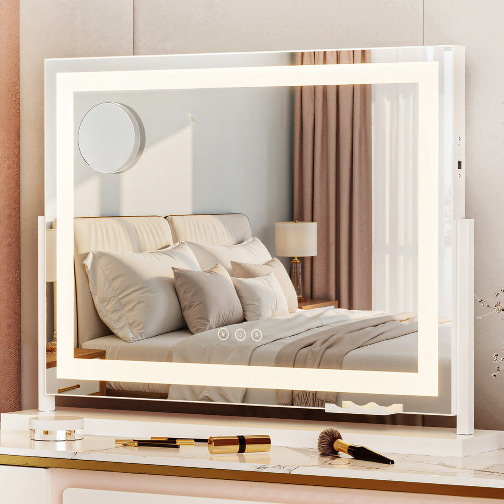 Makeup Mirror 58x46cm 360~ Rotatable Vanity Mirror with Lights Bright Light Strip Adjustable