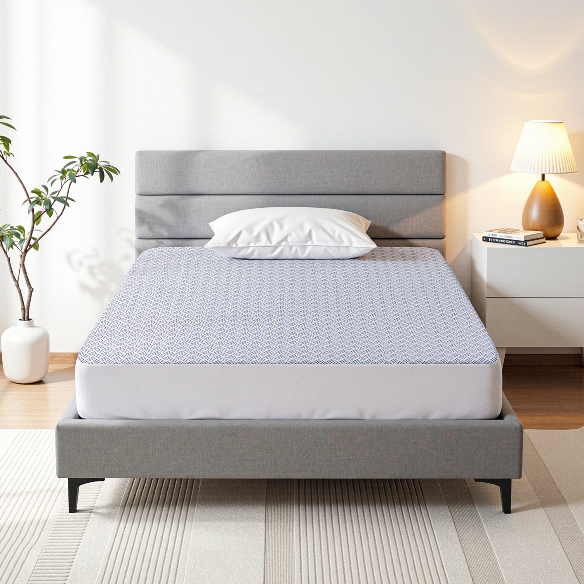 Cooling Mattress Protector Waterproof Deep Pocket Fitted Cover King Single