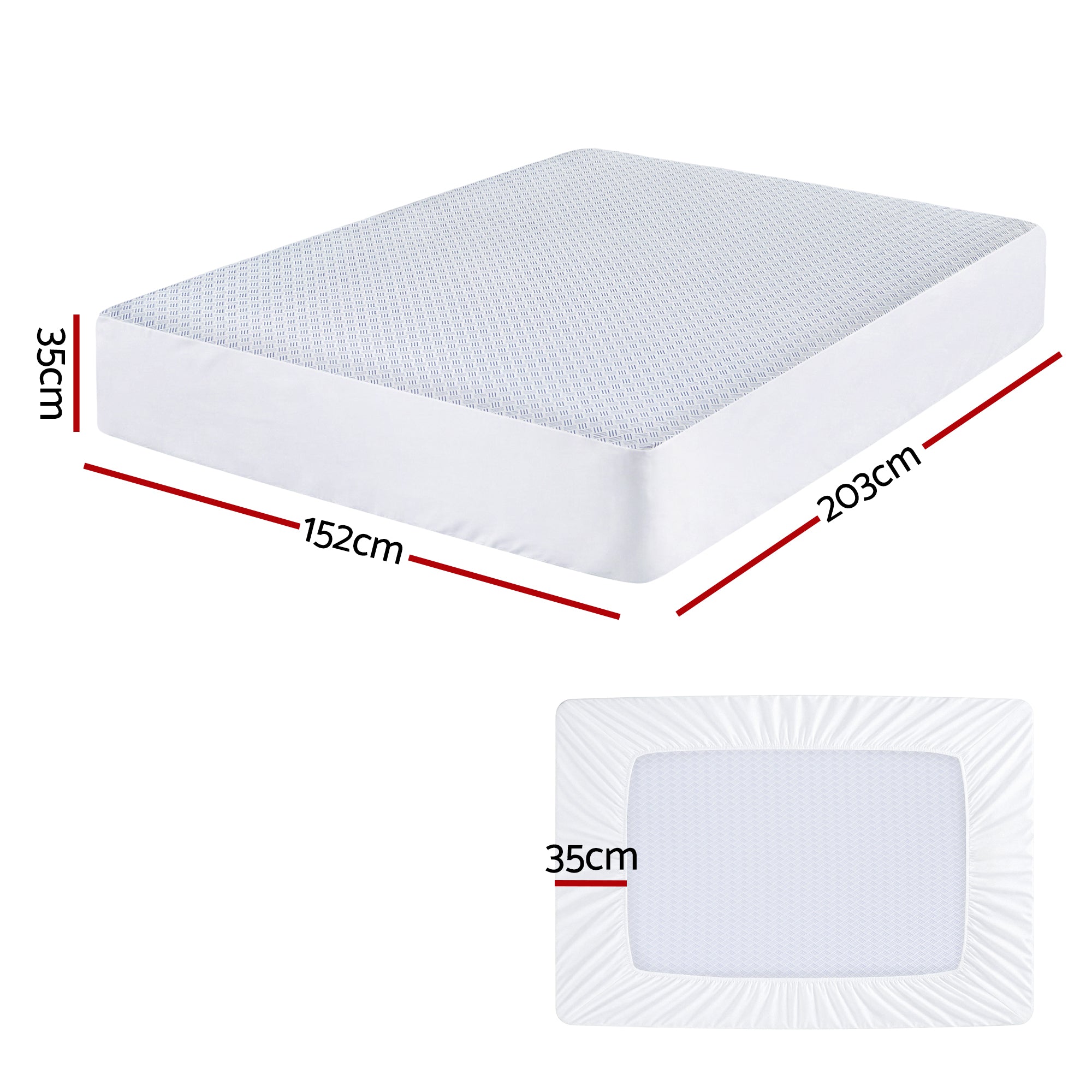 Cooling Mattress Protector Waterproof Deep Pocket Fitted Cover Queen