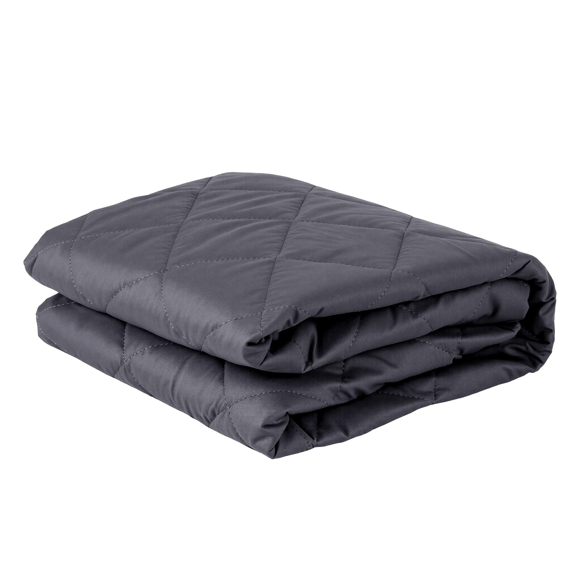 Folded dark gray Water-Resistant Mattress Protector Microfiber 35cm 360° Fit Single with quilted pattern on white background