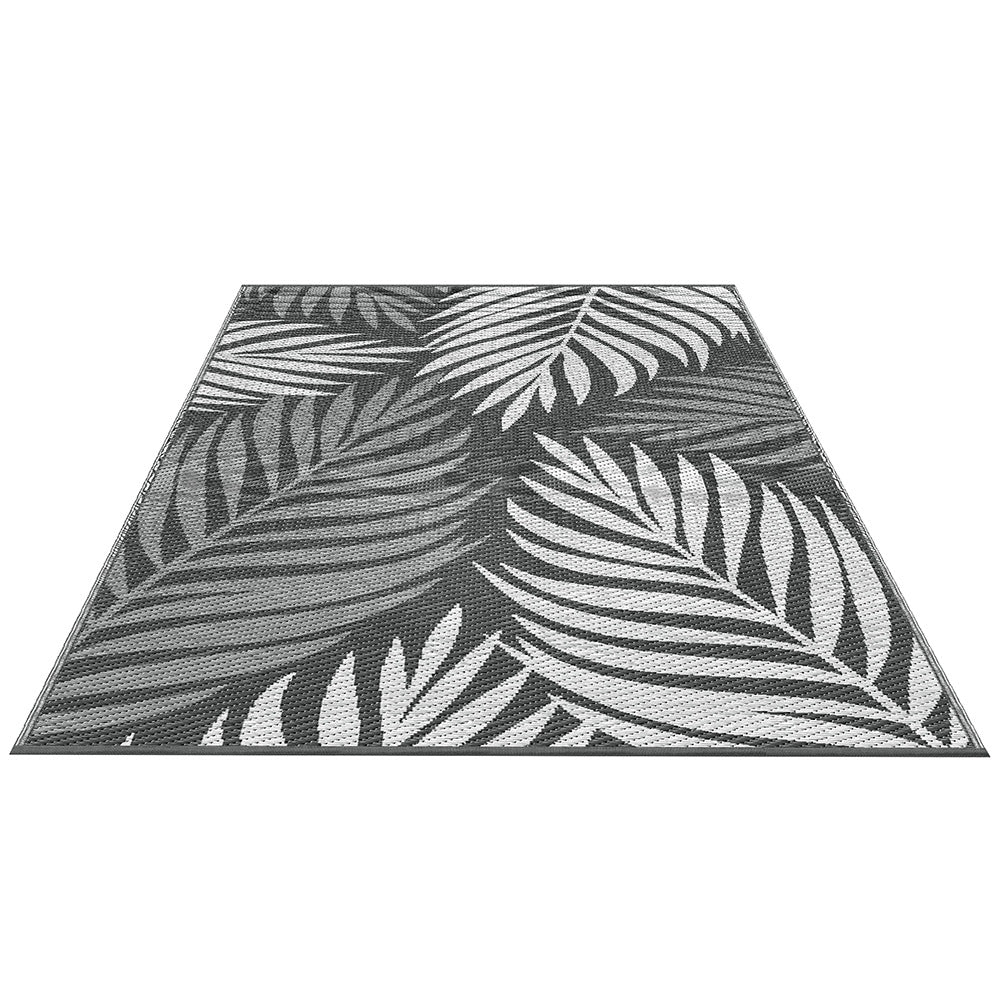 Outdoor Rugs 152x244cm Large Carpet Reversible Area Mat PP Dual-Sided Patio Rug Leaf