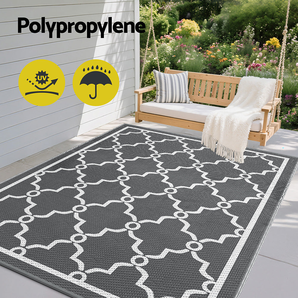 Outdoor Rugs 152x244cm Large Carpet Reversible Area Mat PP Dual-Sided Patio Rug Maroc