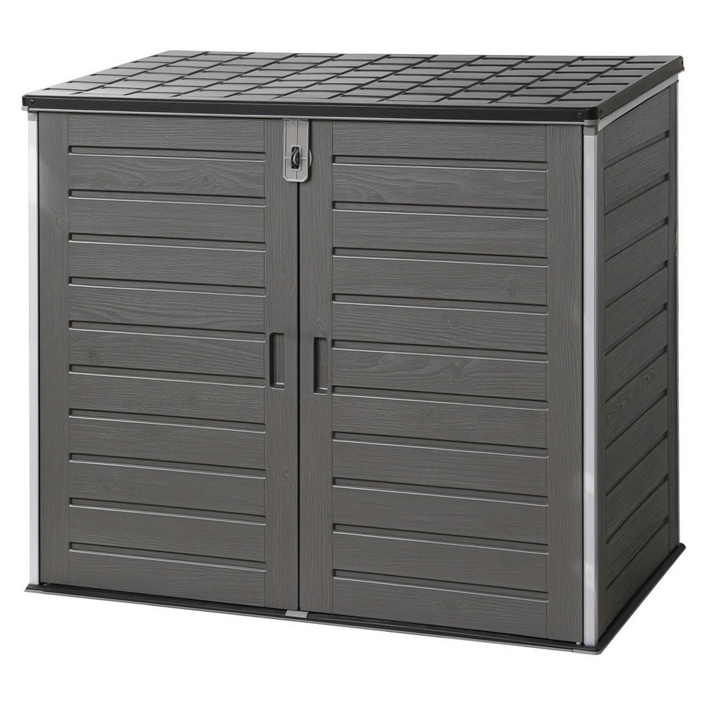 Outdoor Storage Box 1170L Container Lockable Cabinet Tool Organizer Shed Grey
