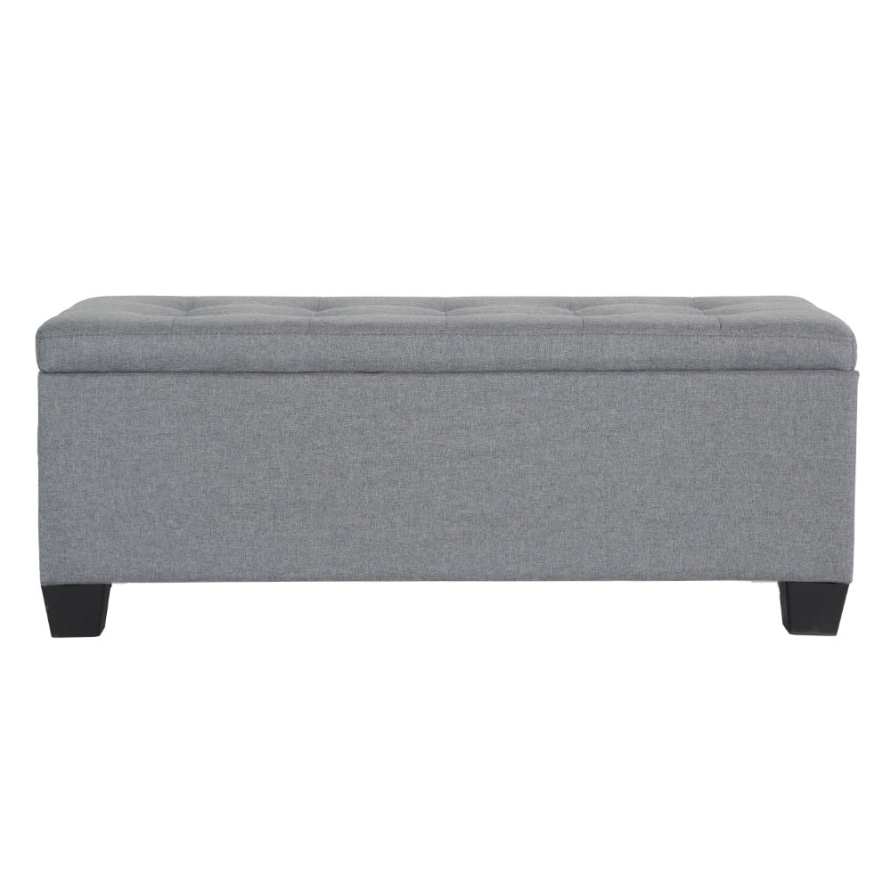 Large Fabric Storage Ottoman - Grey