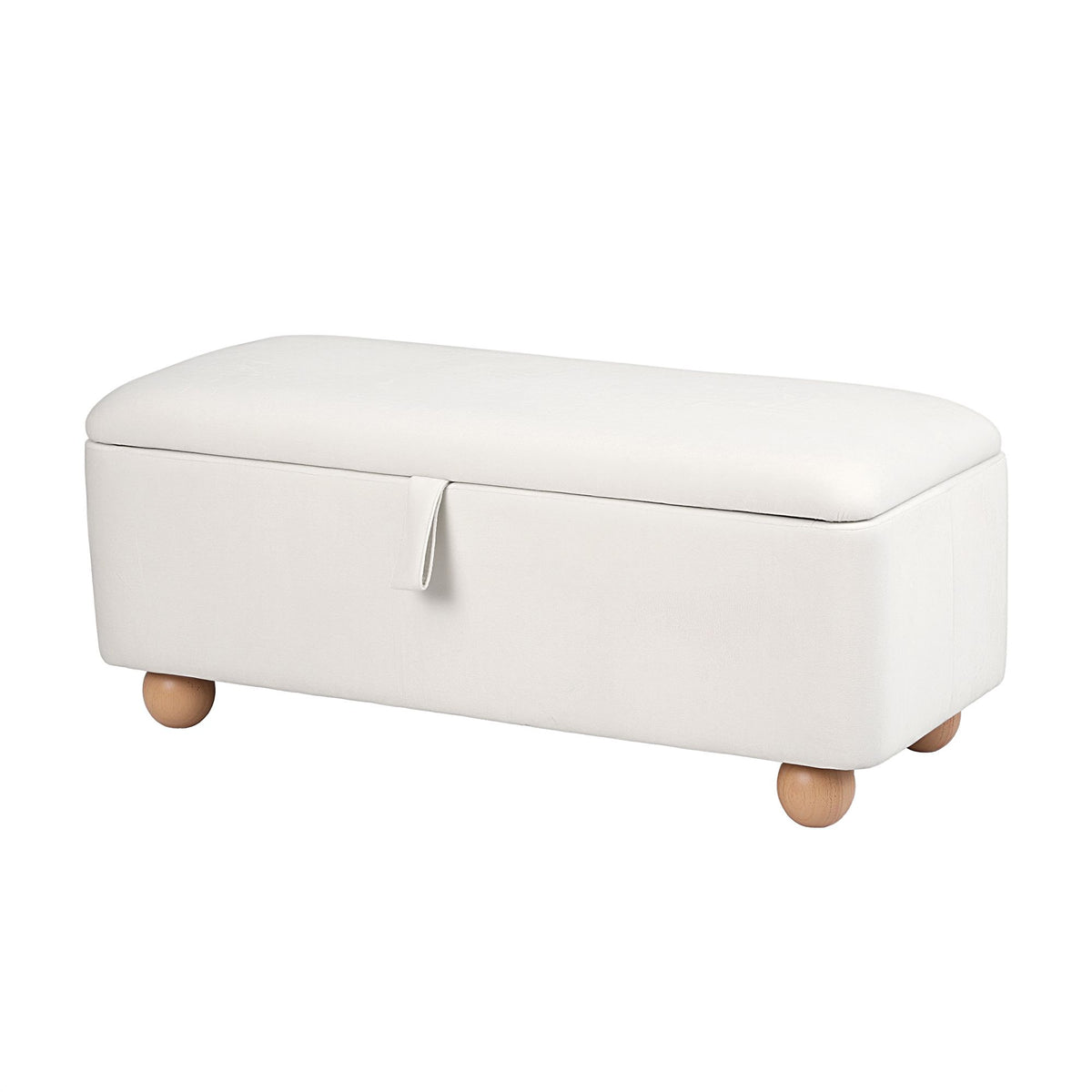 Storage Ottoman Velvet Blanket Box Hidden Bench 97cm - Beige