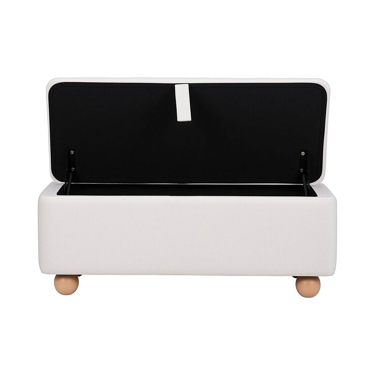Storage Ottoman Velvet Blanket Box Hidden Bench 97cm - Beige