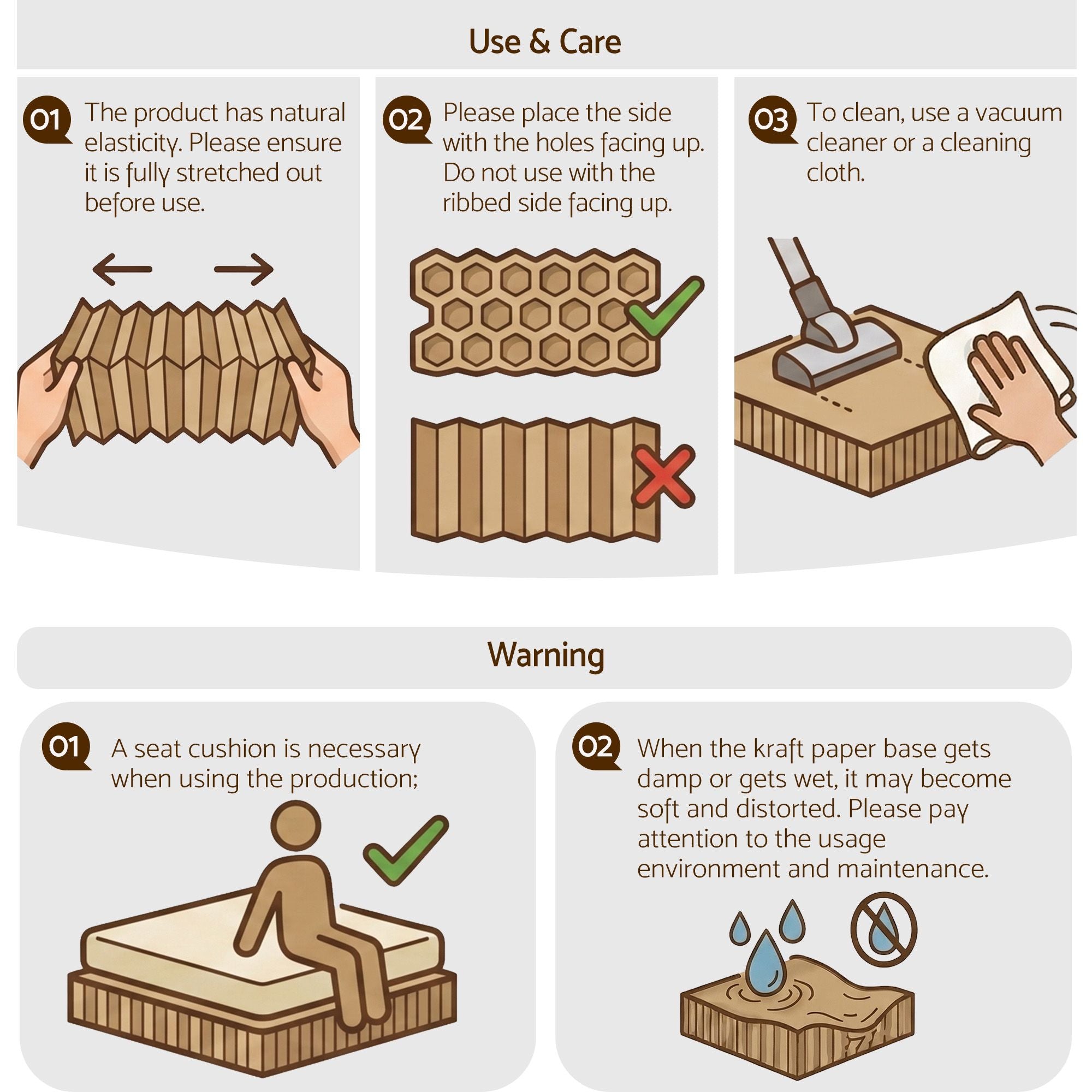 Folding Kraft Paper Bed Frame with Mattress and Pillow 300kg Capacity 200x60cm