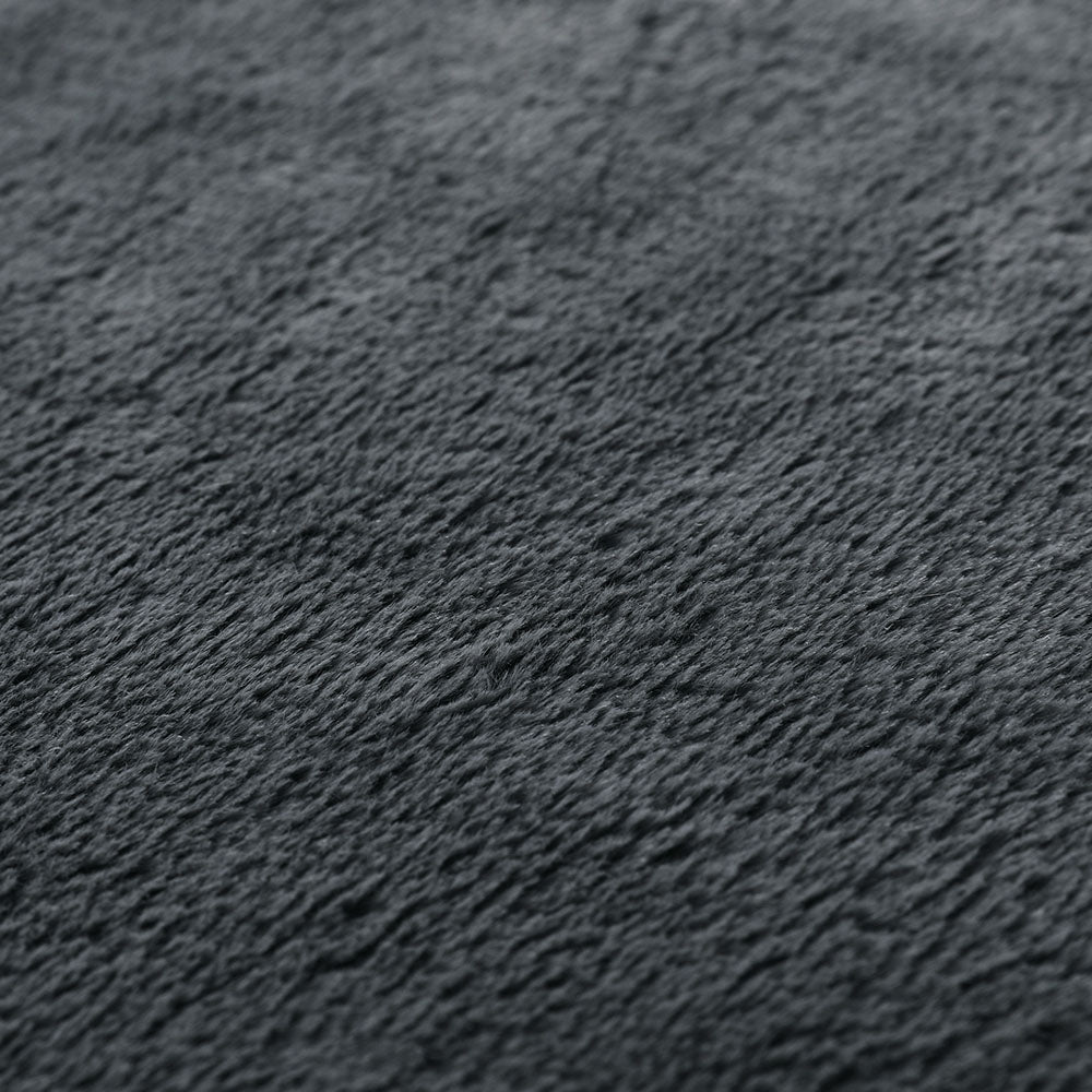 Close-up of soft grey fabric texture on the 115CM Calming Egg Crate Foam Pet Bed with Washable Cover - Grey