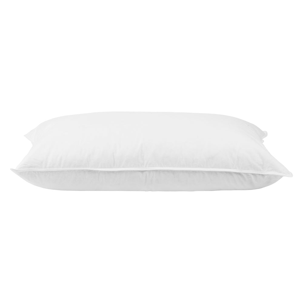 Set of 2 Goose Feather and Down Pillows - White, plush with smooth fabric, ideal for bedroom bedding by Bedzy