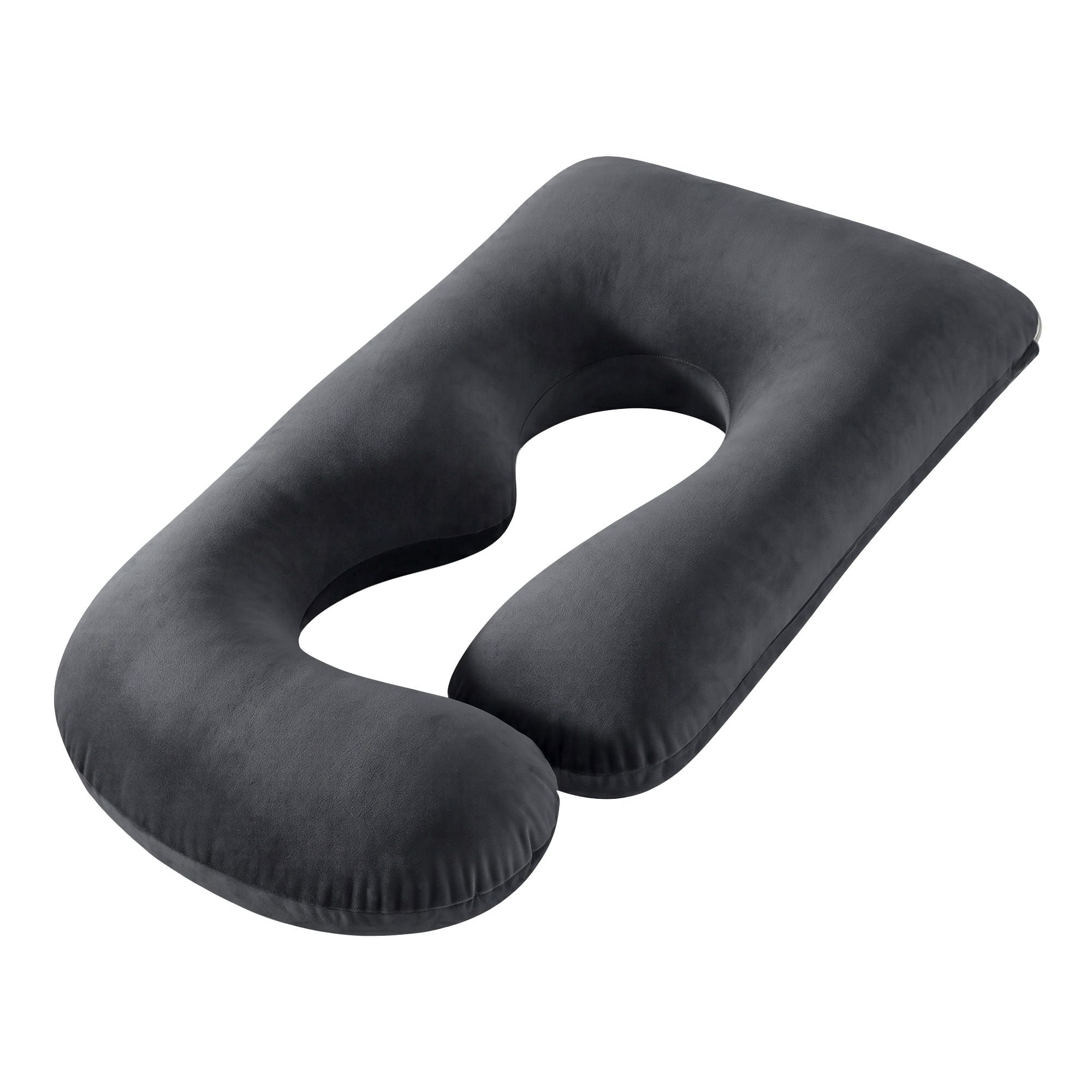 Pregnancy Pillow G-Shaped Full Body Pillow for Back and Belly Support Maternity Pillow with Removable Cover, Dark Grey 135x70 cm