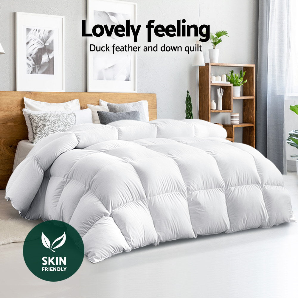 700GSM Duck Down Feather Quilt Duvet Doona Winter Blanket Single