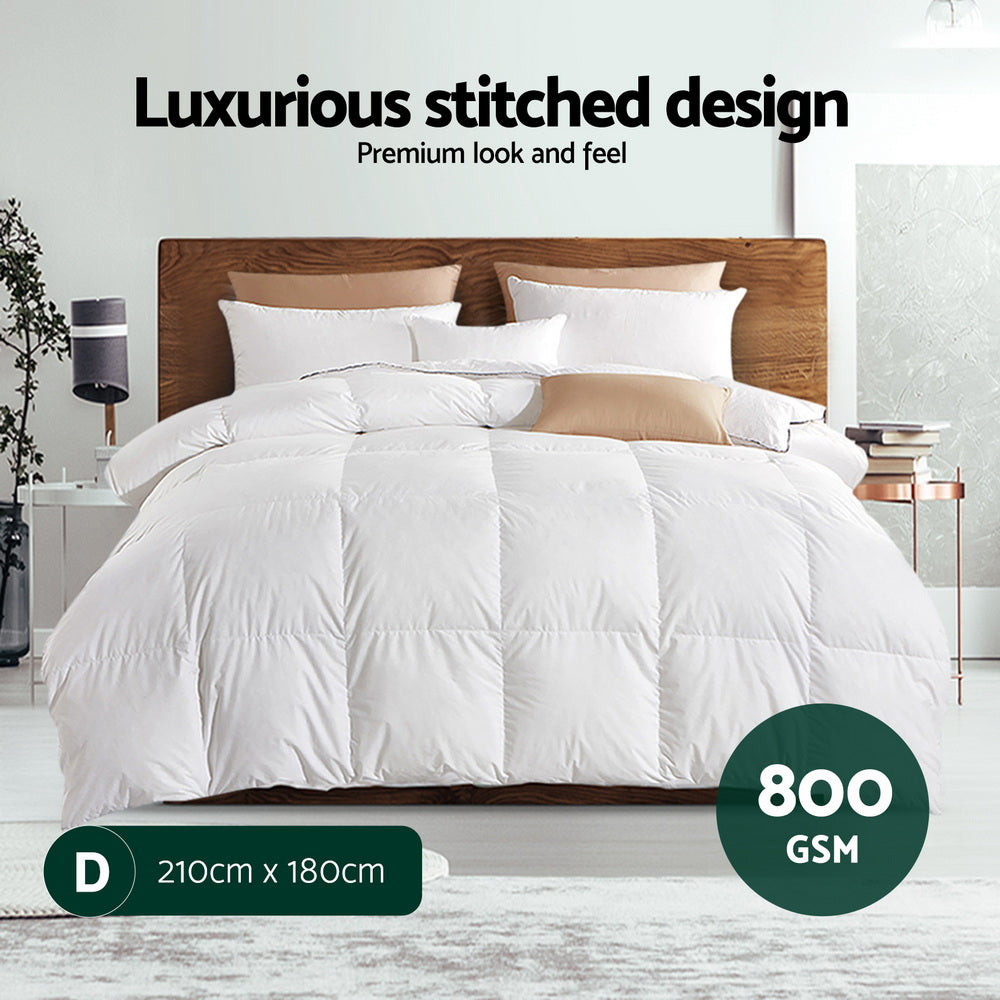 800GSM Goose Down Feather Quilt Winter Blanket Duvet Comforter Double