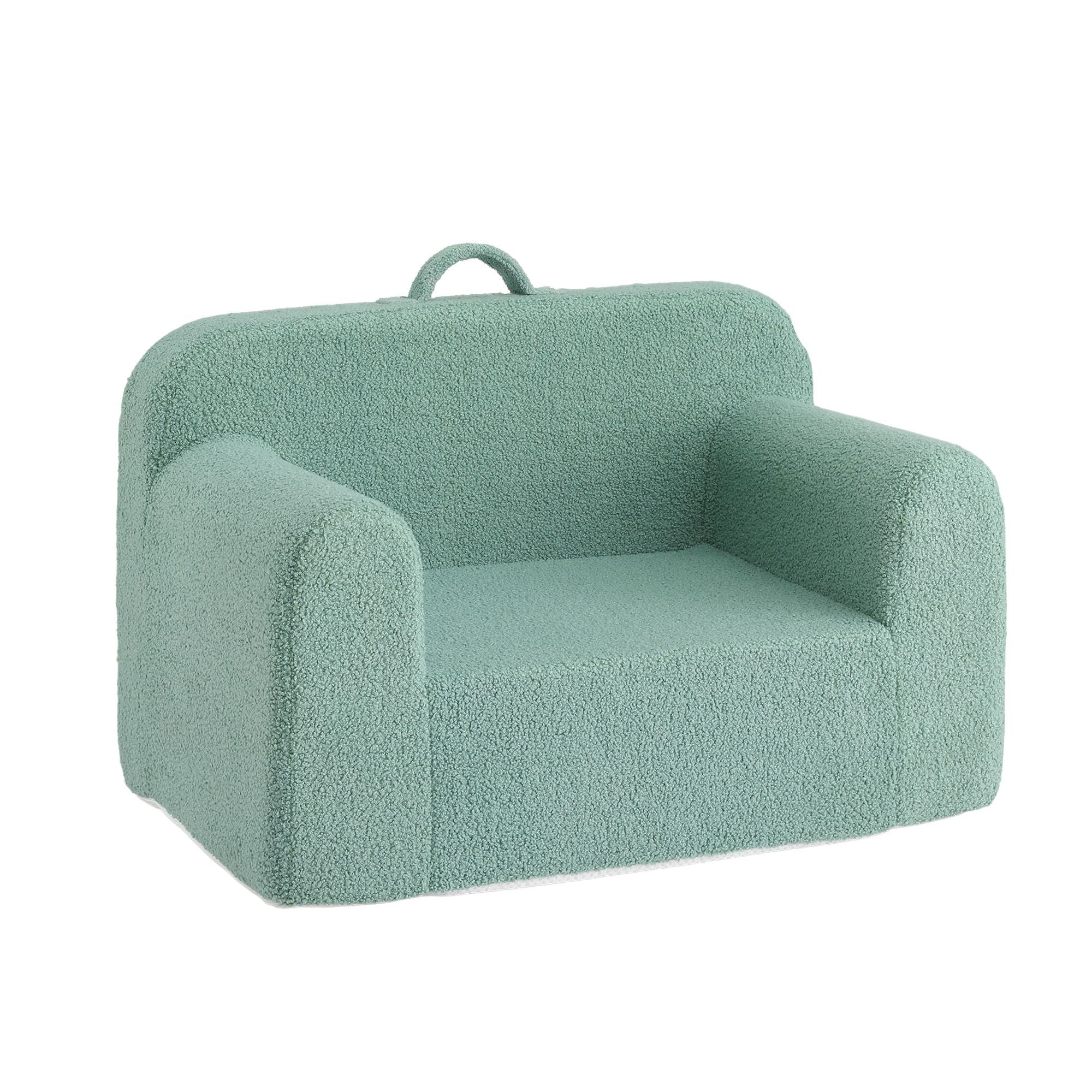 Foam Kids Sofa with Carry Handle and Removable Cover - Mint Green