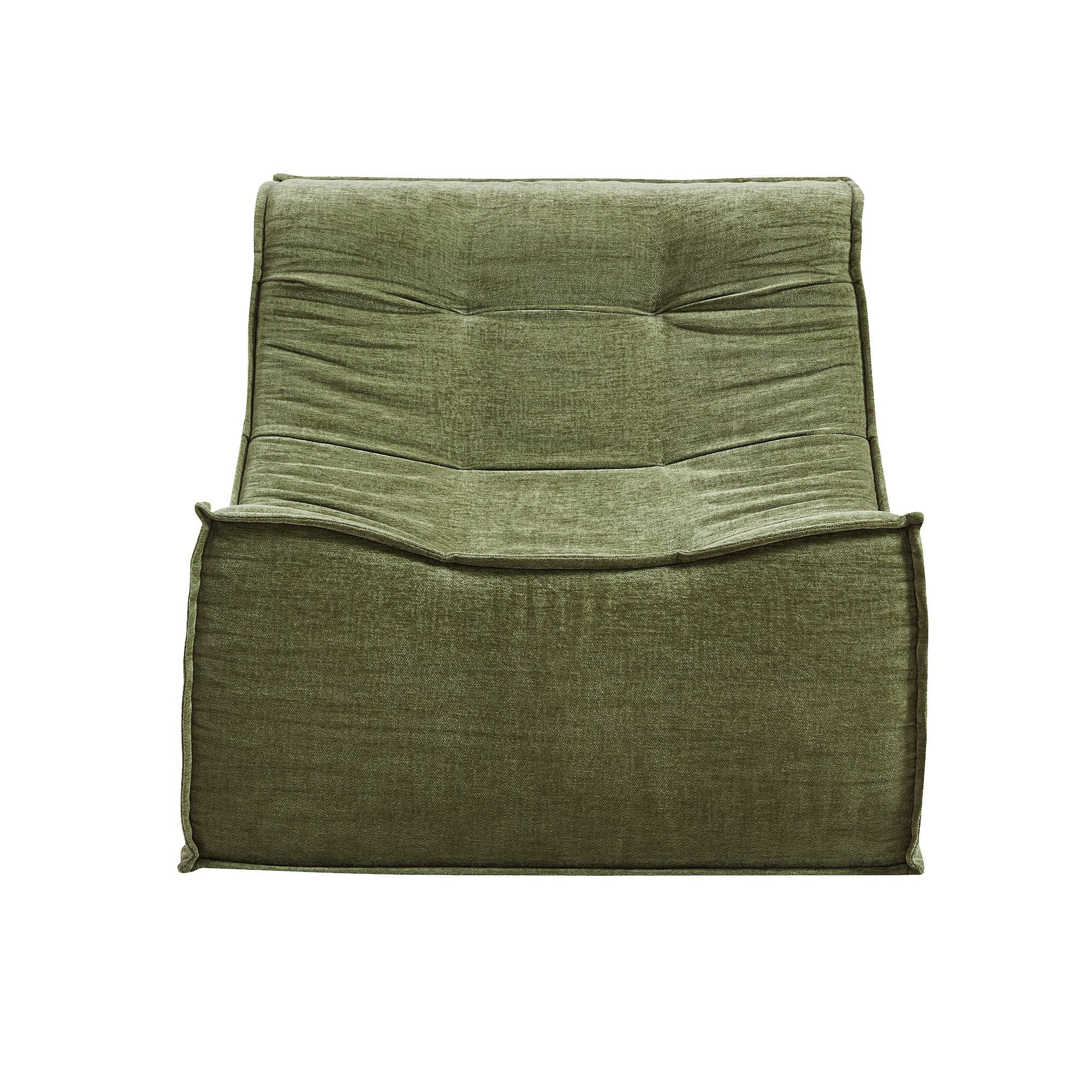 Artss Floor Sofa Armless Chenille No Assembly Removable Cover Green