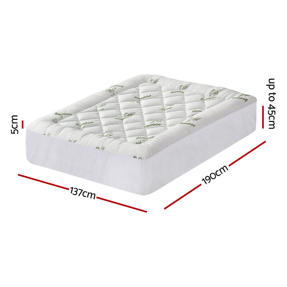 Mattress Topper 5cm Pillowtop toppers Bamboo Double