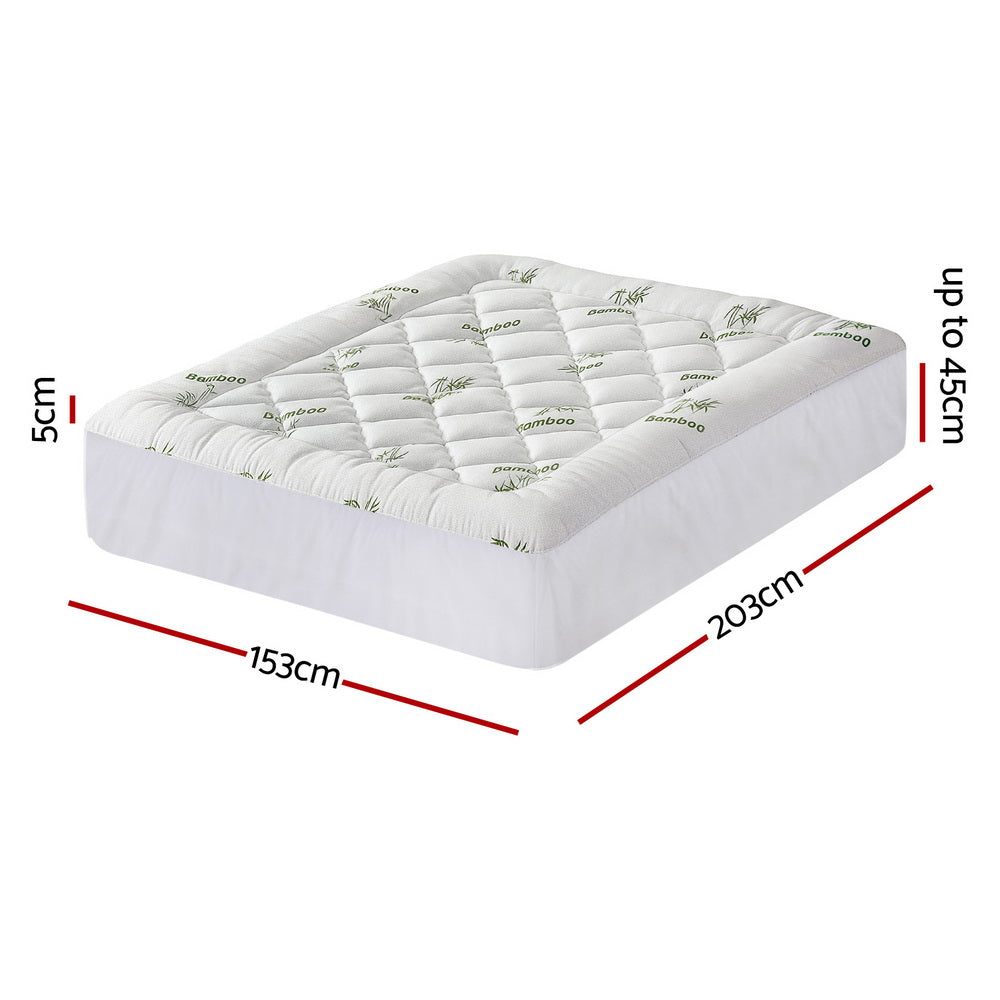 Mattress Topper 5cm Pillowtop toppers Bamboo Queen