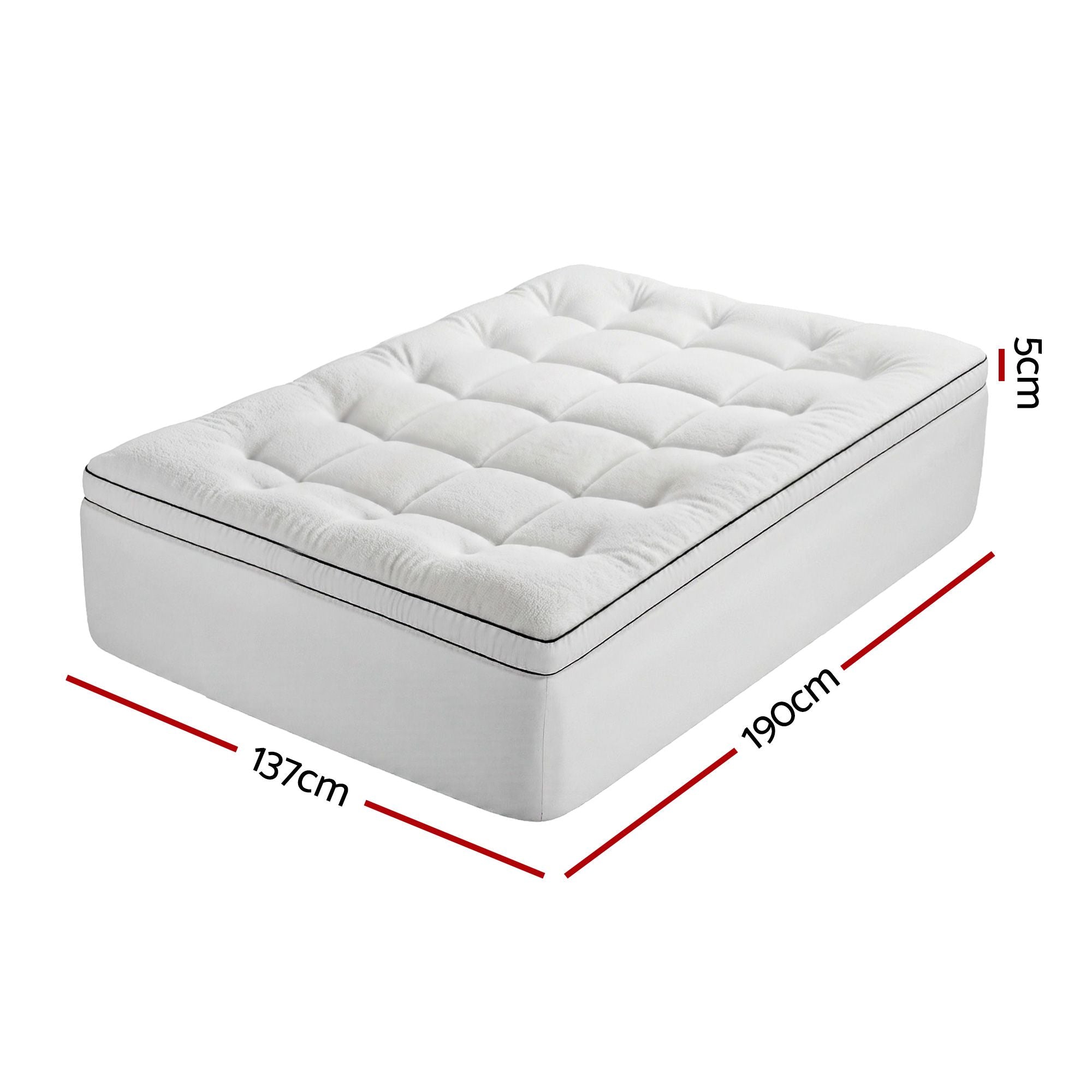 Double Mattress Topper 5cm Coral Fleece