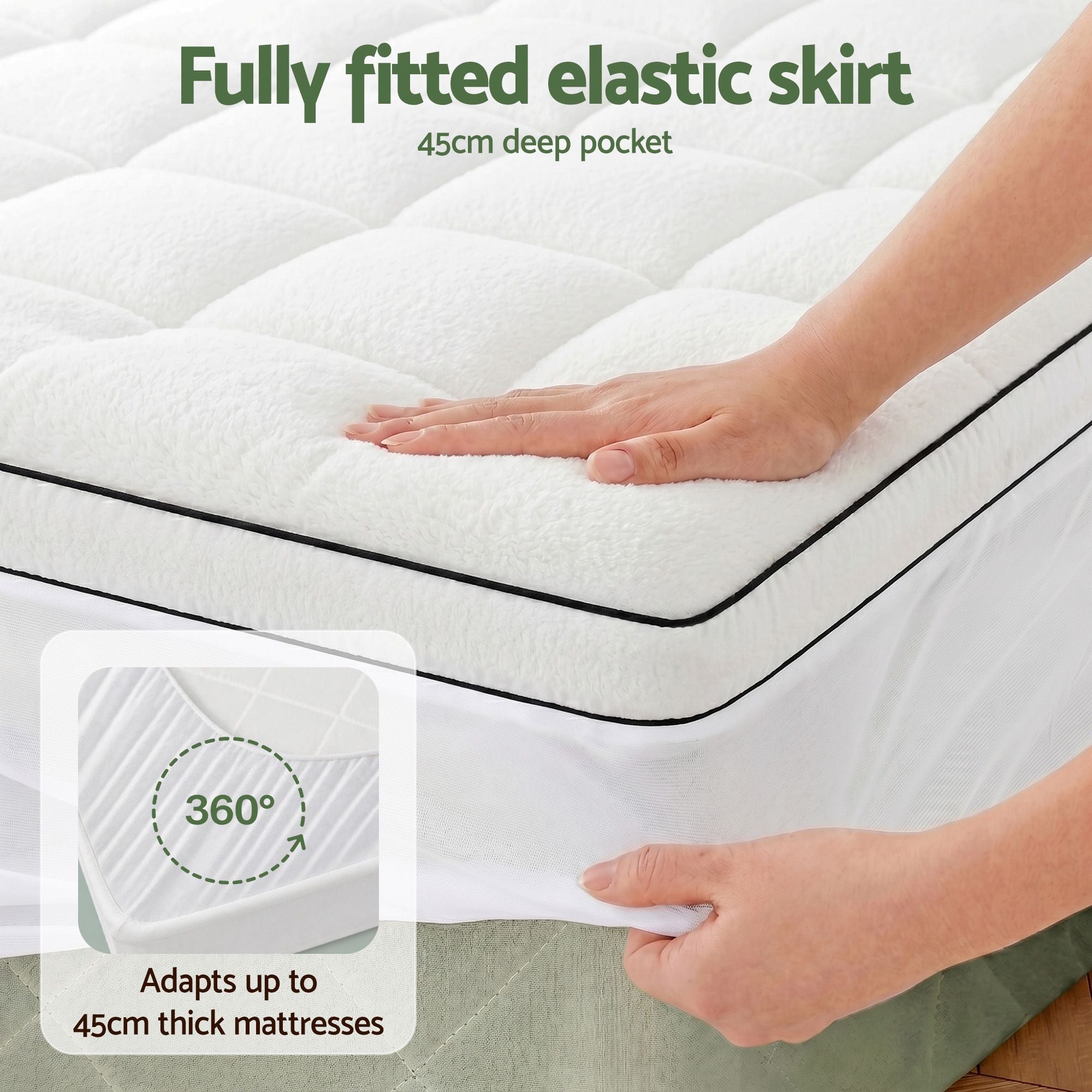 Double Mattress Topper 5cm Coral Fleece