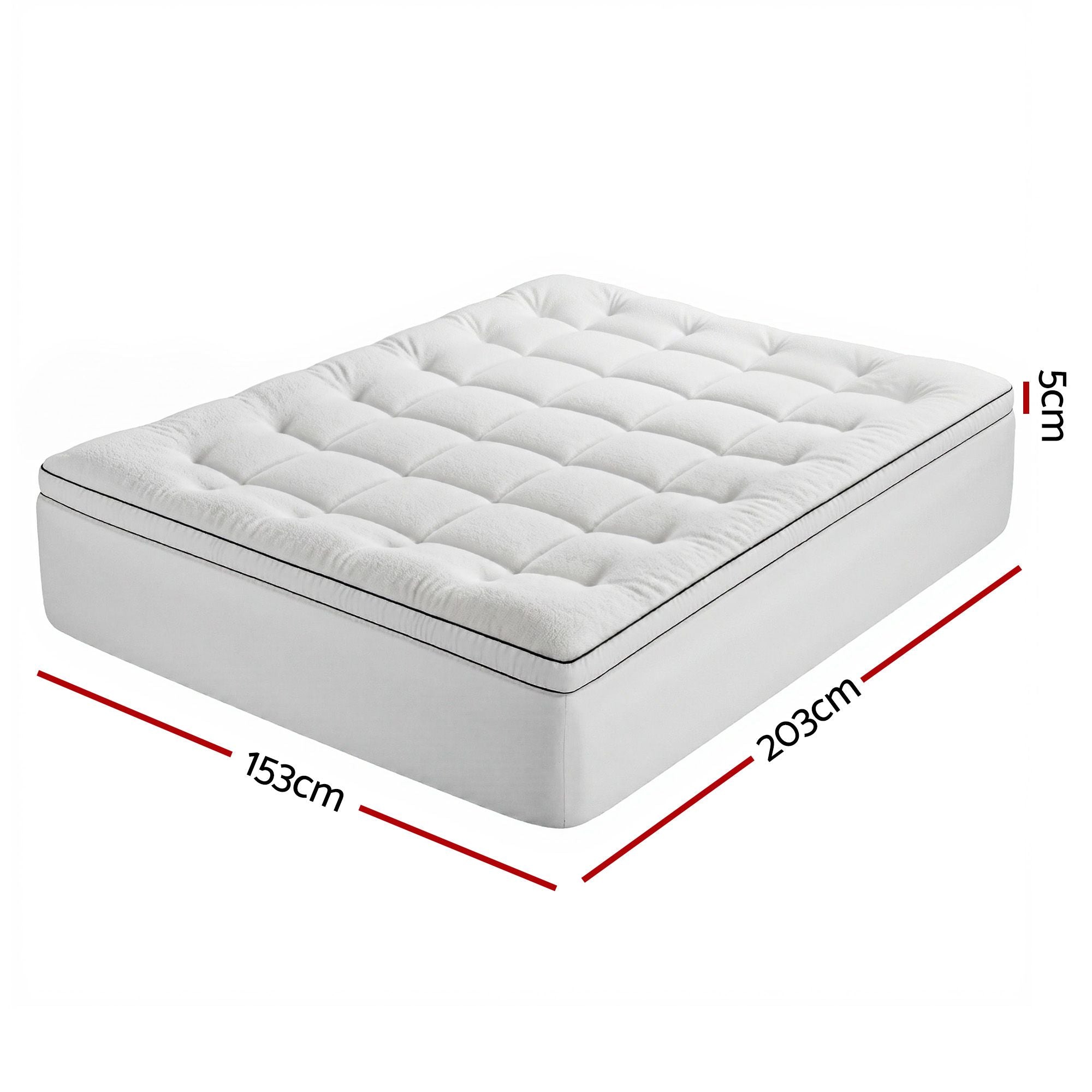 Queen Mattress Topper 5cm Coral Fleece